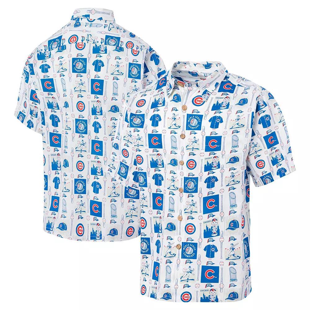 Men's Reyn Spooner White Chicago Cubs Champions Scenic Button-Up Shirt, Size: Large Product Image