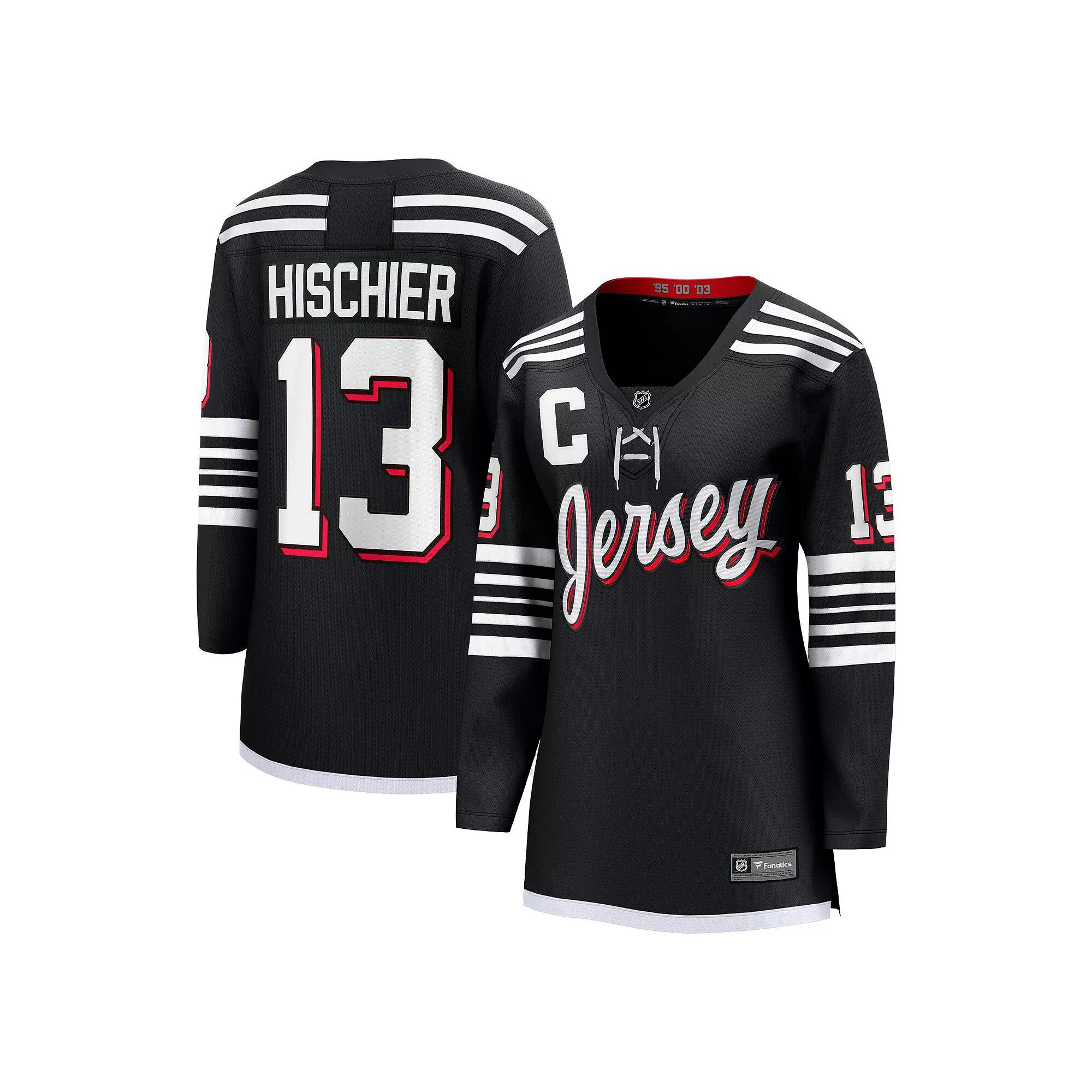 Women's Fanatics Branded Nico Hischier Black New Jersey Devils Alternate Premier Breakaway Player Jersey,  Product Image