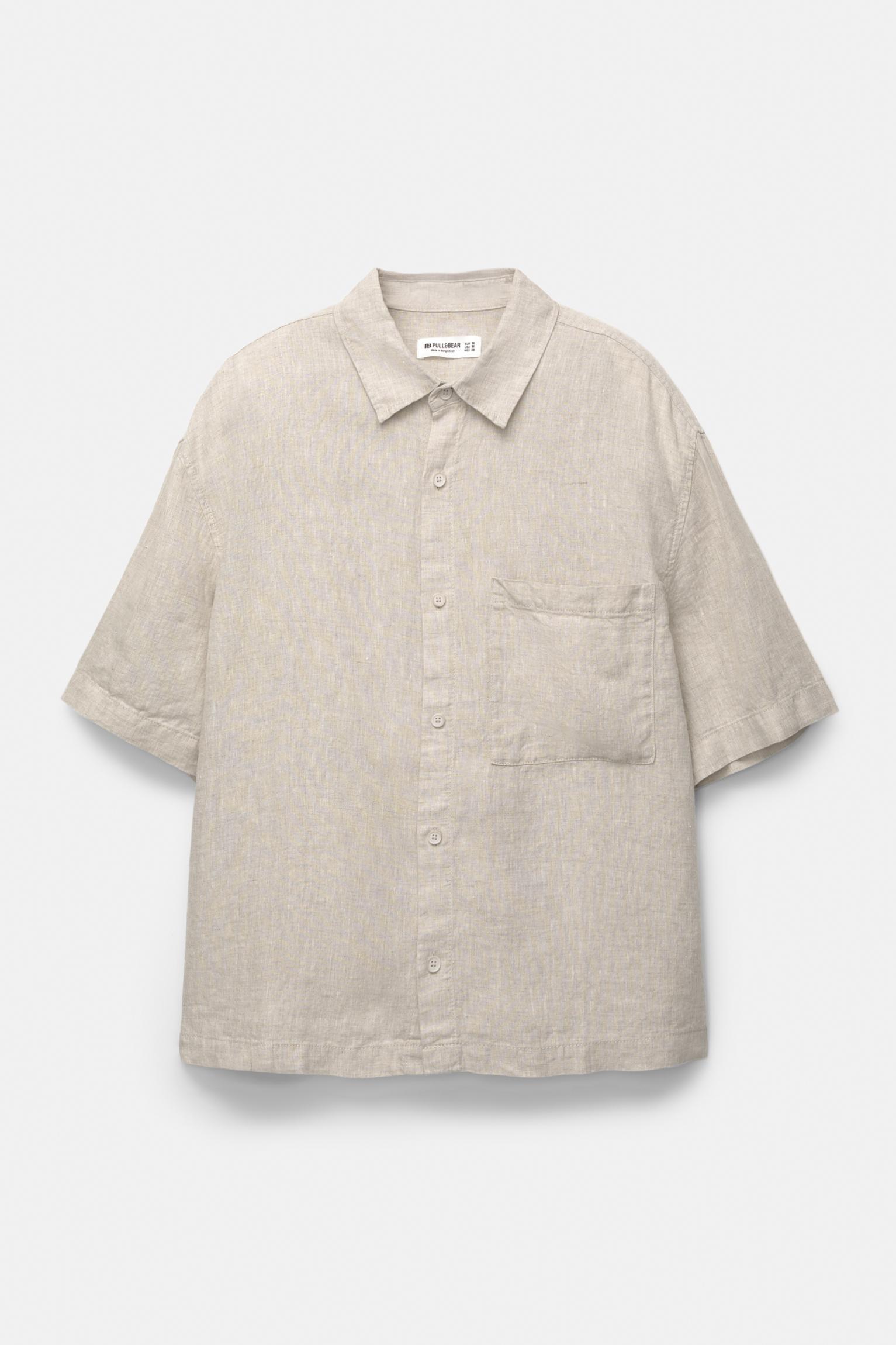100% linen boxy shirt Product Image