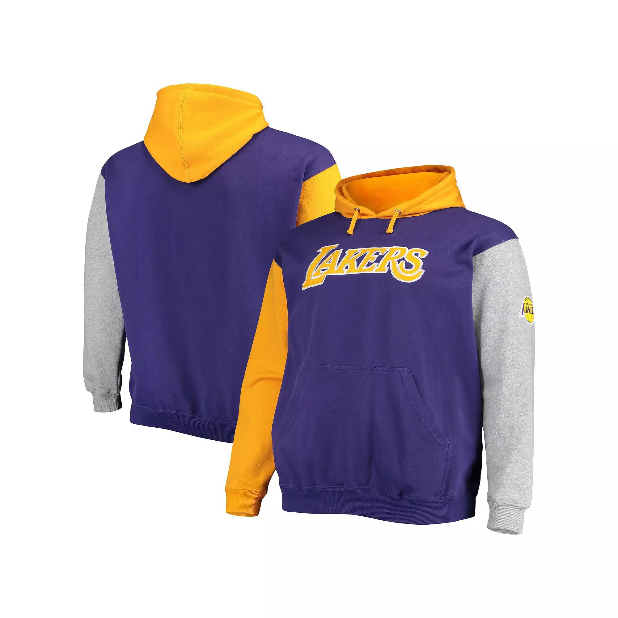 Men's Fanatics Branded Purple/Gold Los Angeles Lakers Big & Tall Double Contrast Pullover Hoodie, Size: 2XB Product Image