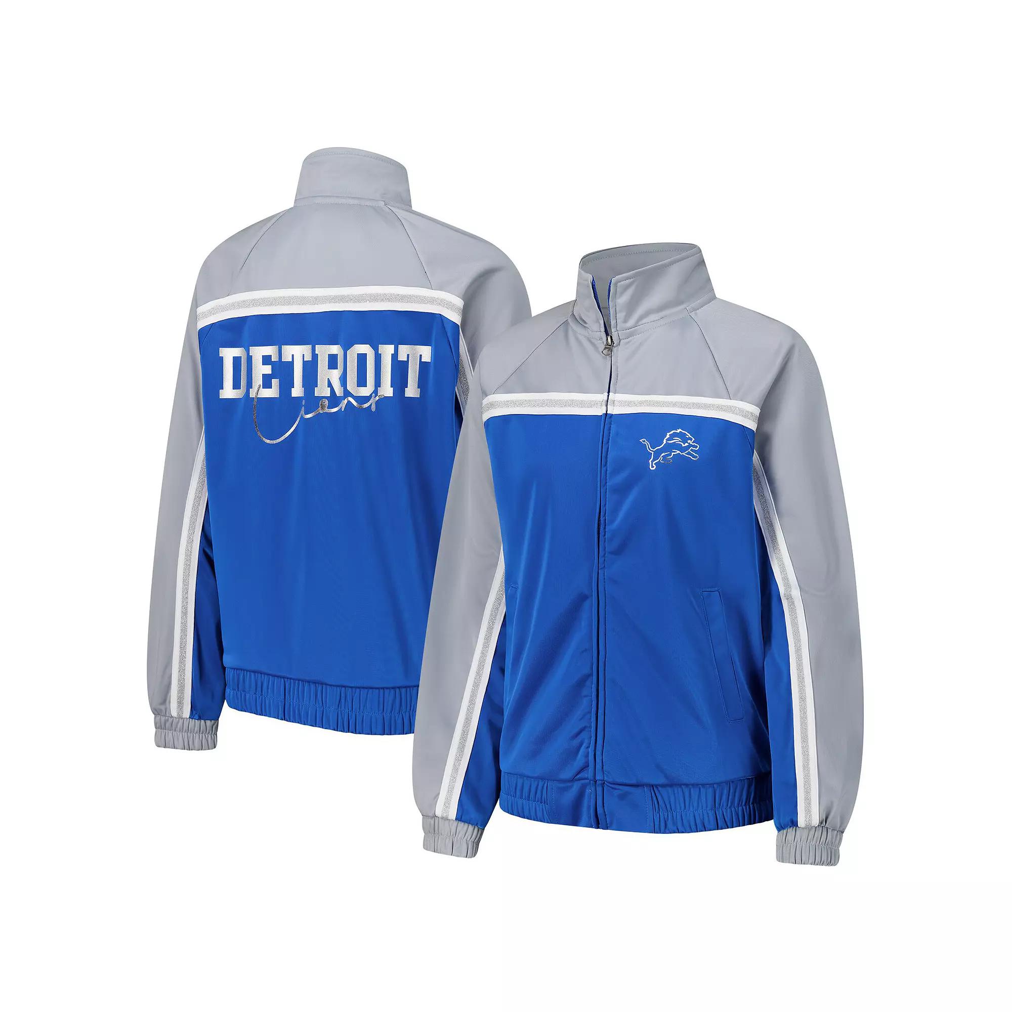 Women's G-III 4Her by Carl Banks Blue Detroit Lions Post Game Full-Zip Track Jacket, Size: Small Product Image
