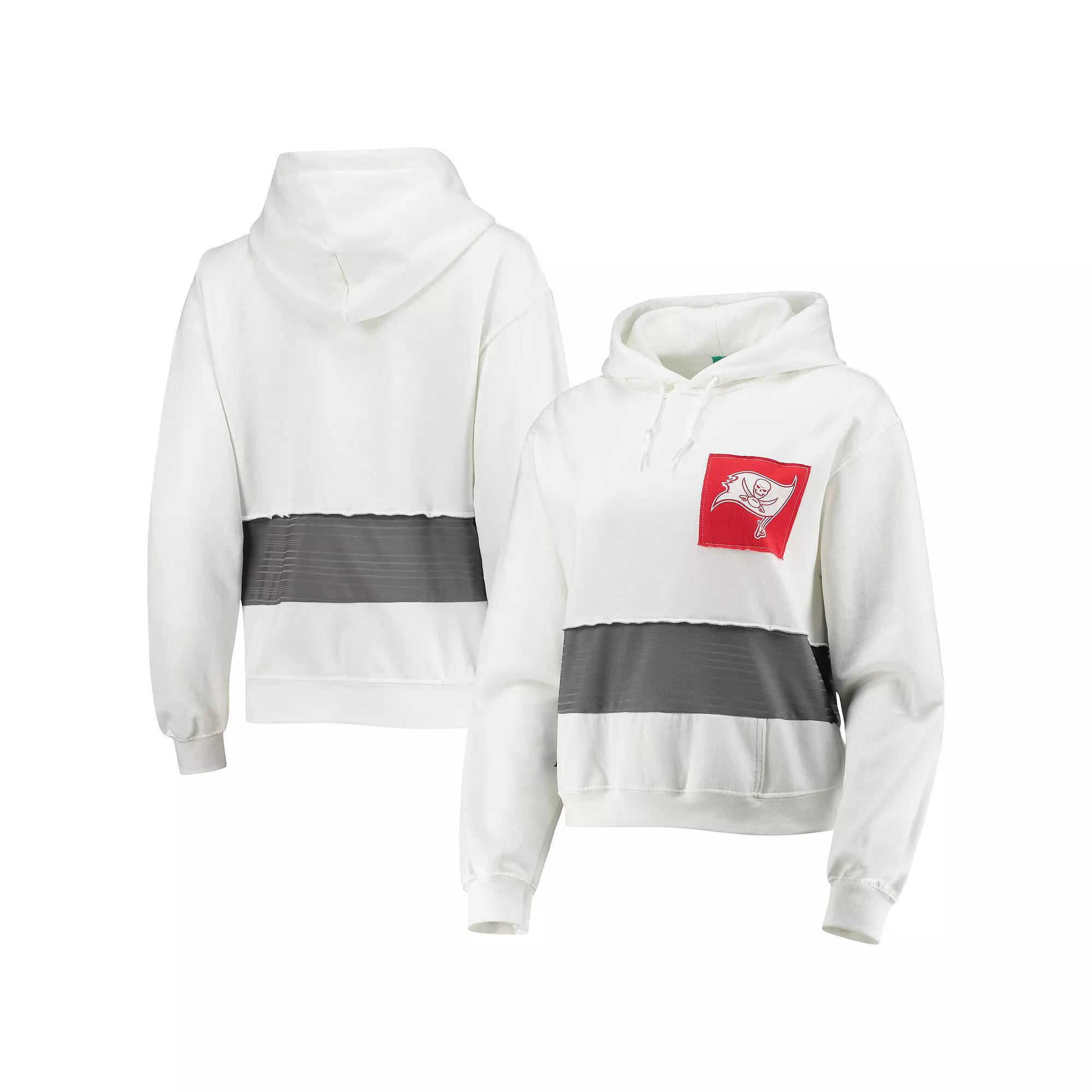 Women's Refried Apparel White Tampa Bay Buccaneers Sustainable Crop Dolman Pullover Hoodie, Size: XL Product Image