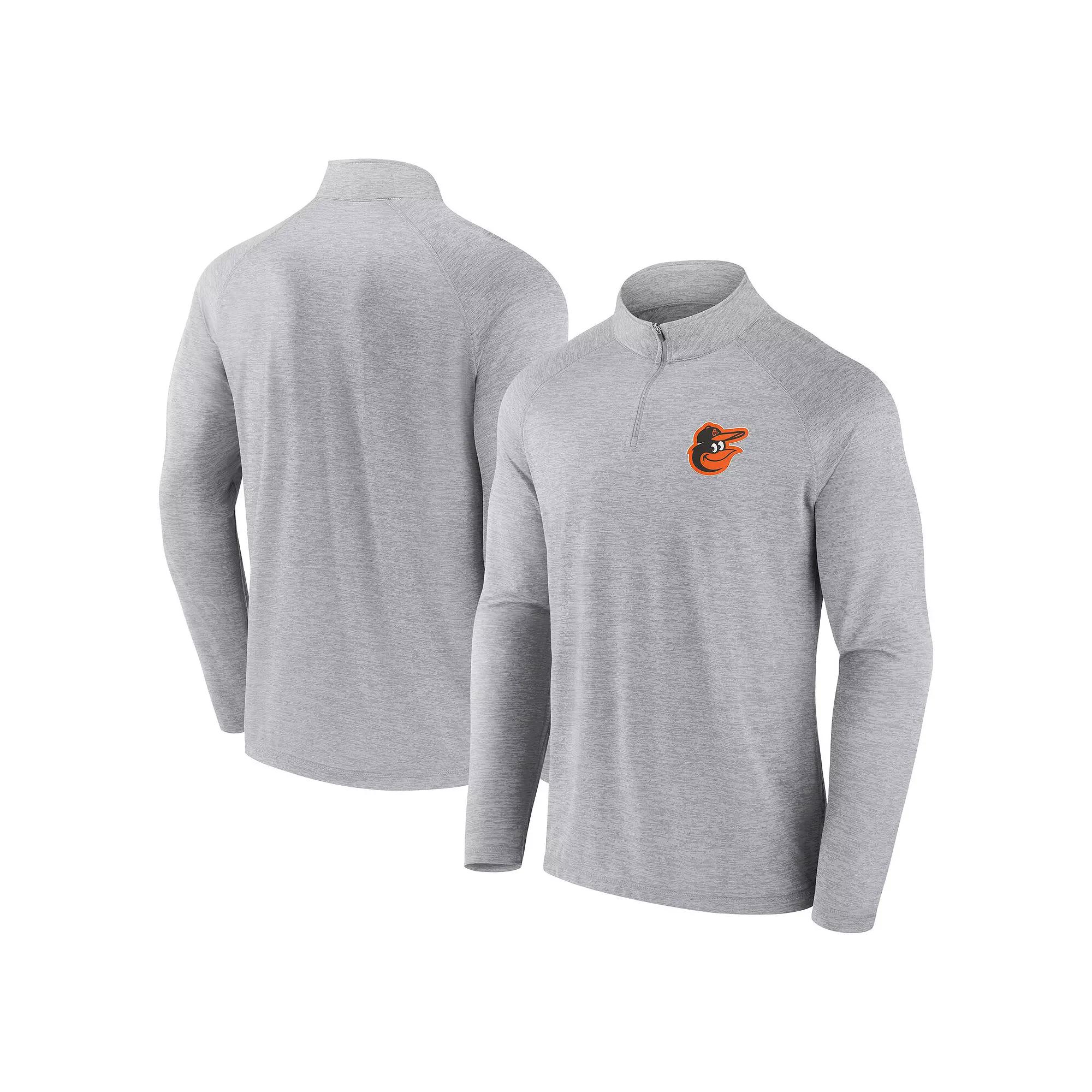 Men's Fanatics Gray Baltimore Orioles Head-to-Head Raglan Quarter-Zip Jacket, Size: Small, Grey Product Image