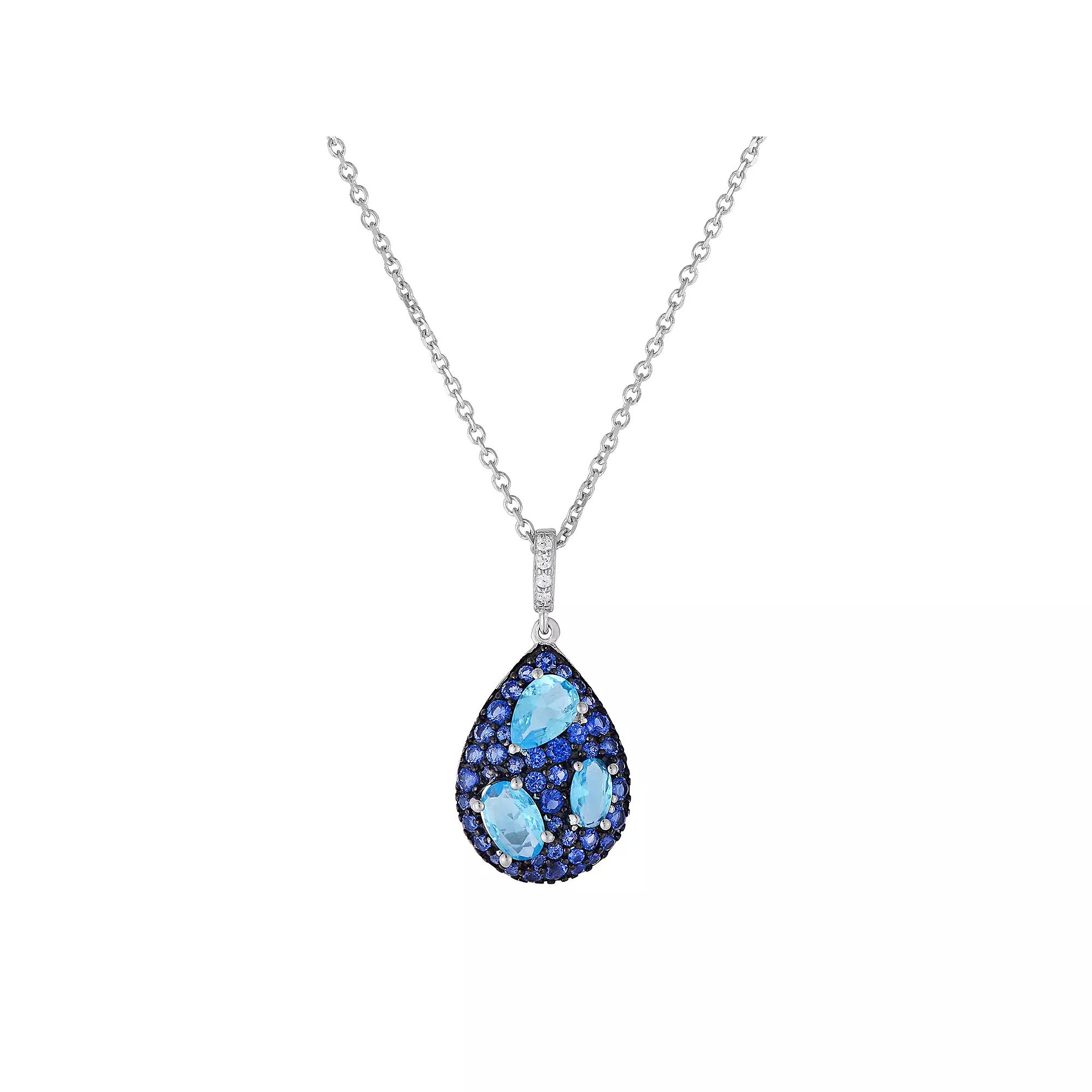 Oro Leoni Sterling Silver Cubic Zirconia Pendant Necklace, Women's,  Product Image