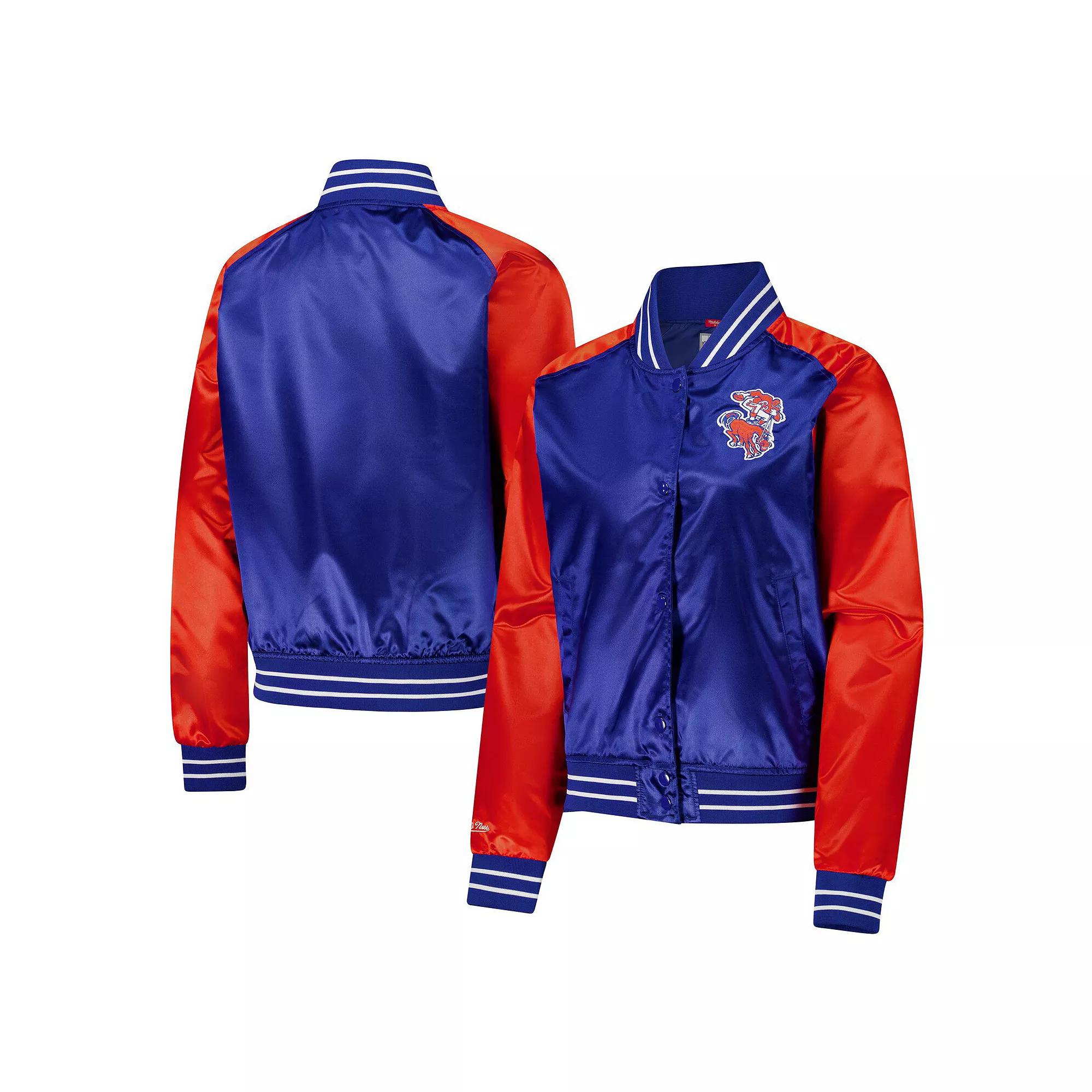 Women's Mitchell & Ness Royal Denver Broncos Team 2.0 Satin Raglan Full-Snap Jacket,  Product Image