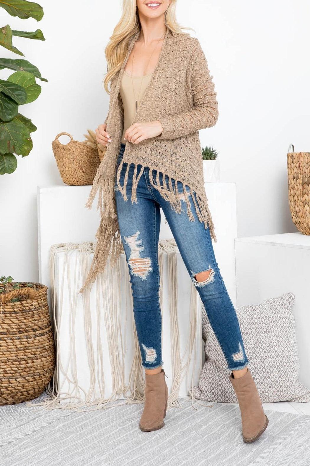 Crocheted long sleeve cardigan Product Image