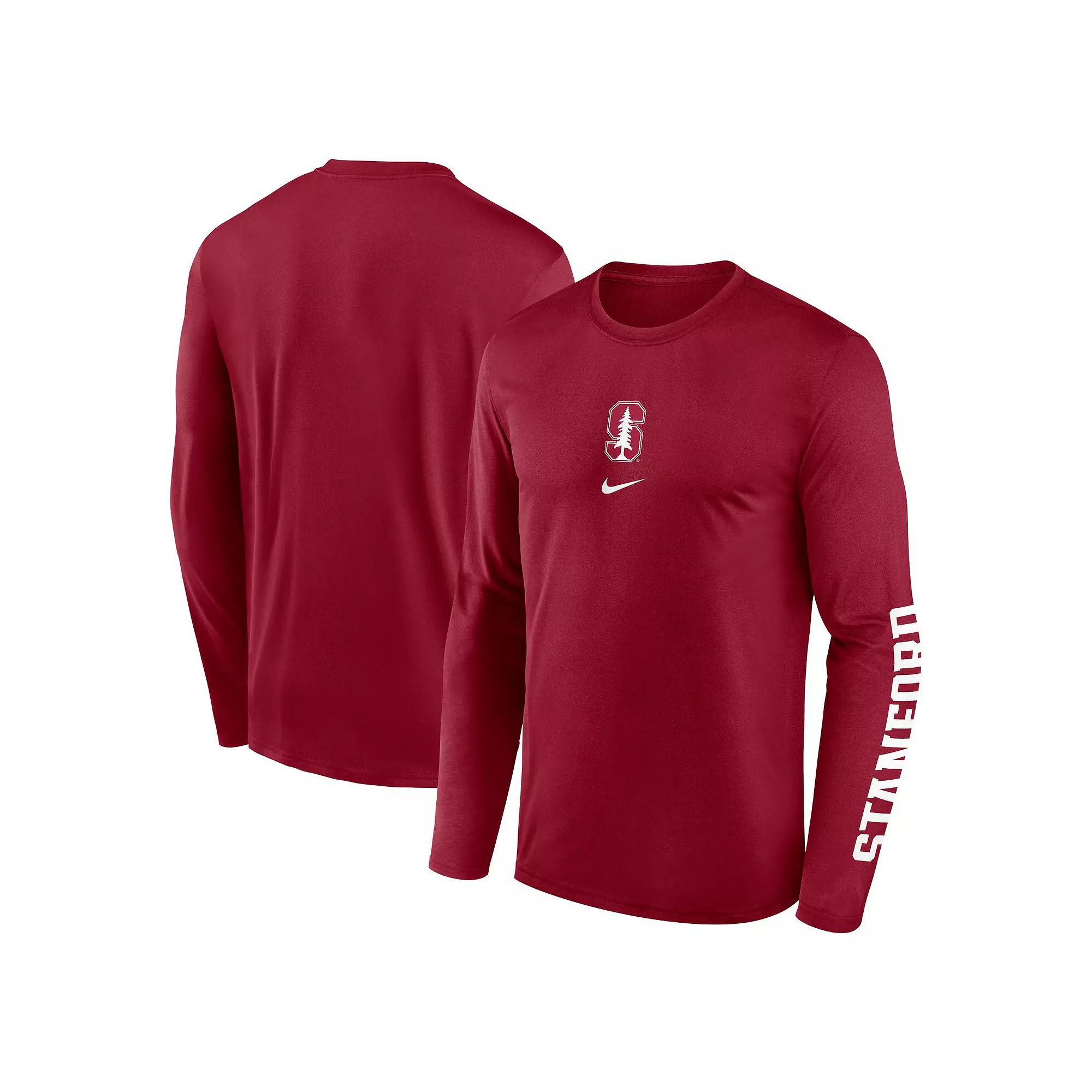 Men's Nike Cardinal Stanford Cardinal Primetime Center Lockup Two-Hit Legend Long Sleeve T-Shirt,  Product Image