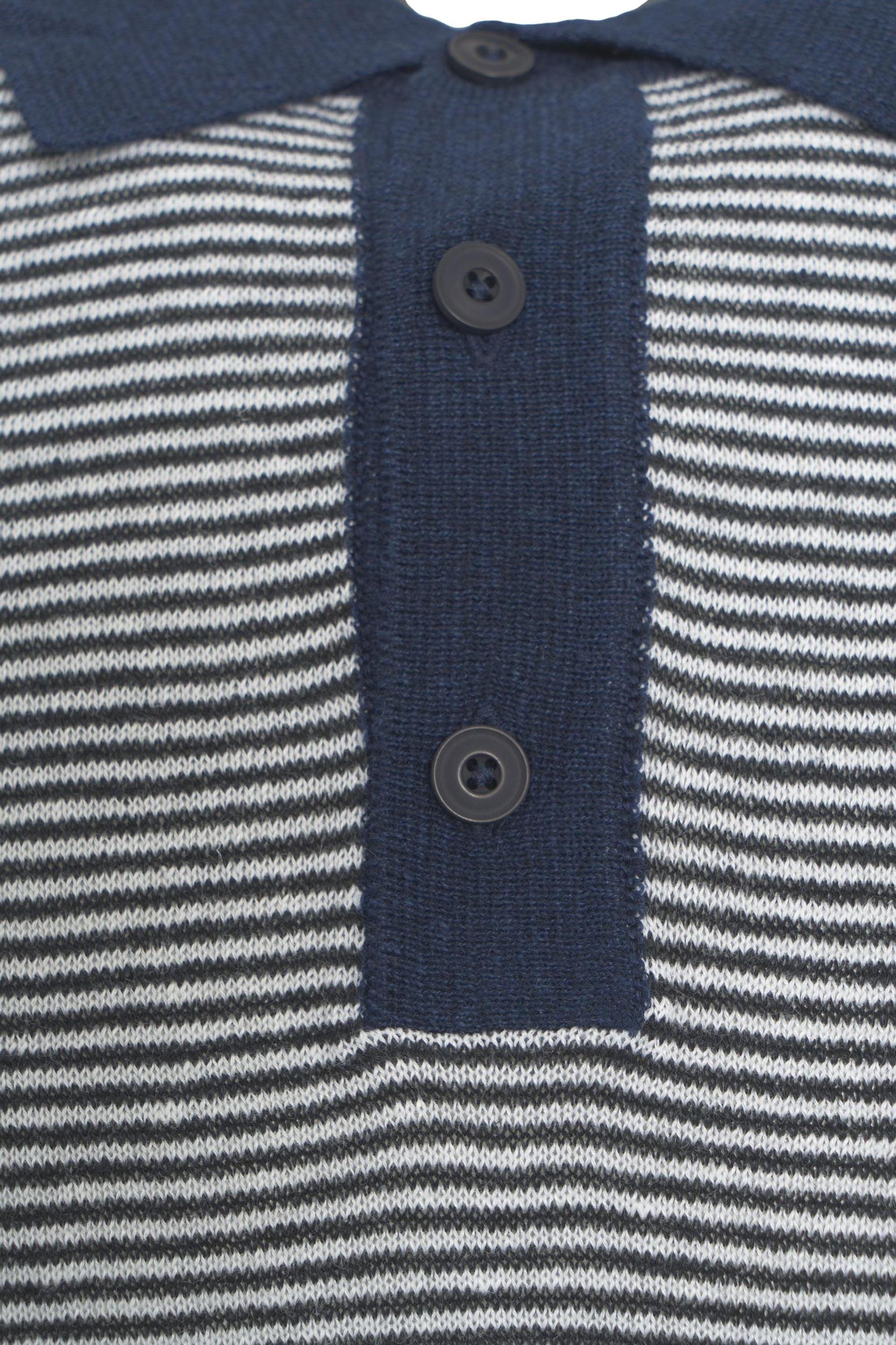 Striped knit polo shirt Product Image