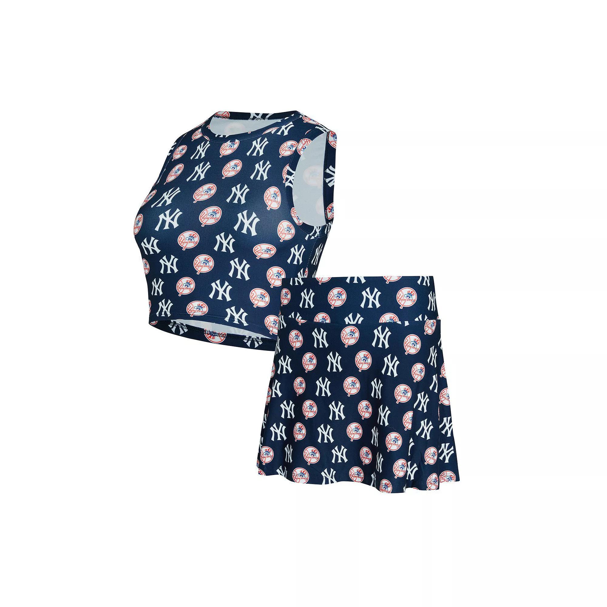 Women's Concepts Sport  Navy New York Yankees Knit Tank Top & Skort Set, Size: XL, Blue Product Image