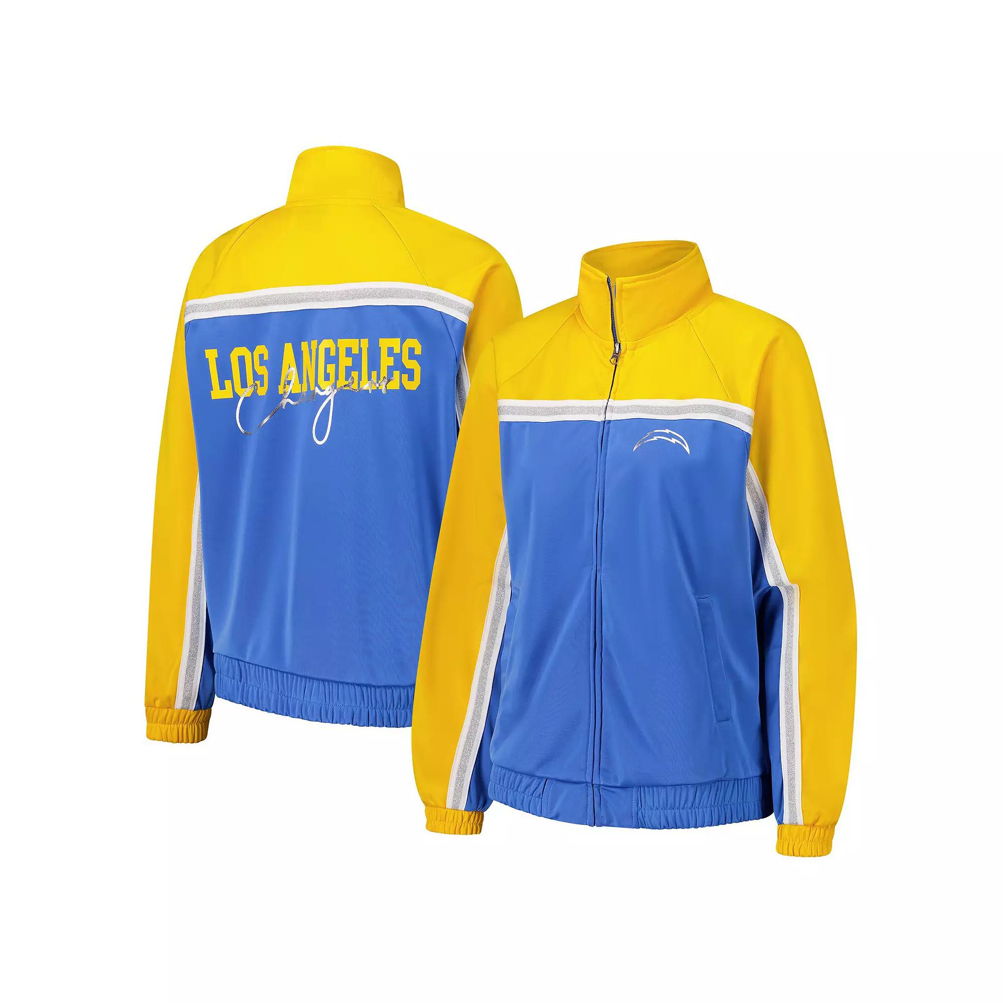 Women's G-III 4Her by Carl Banks Powder Blue Los Angeles Chargers Post Game Full-Zip Track Jacket, Size: 2XL, Light Product Image