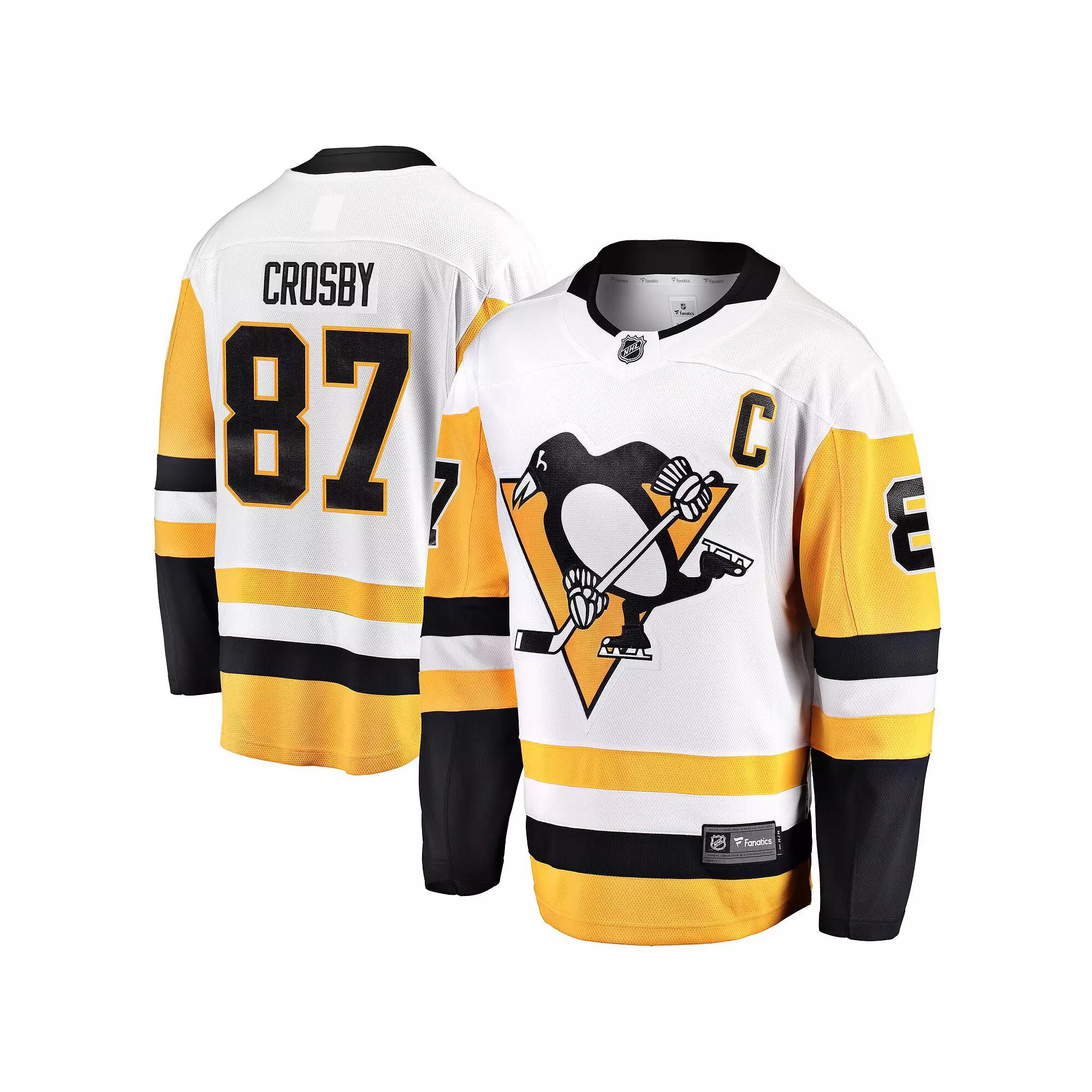 Men's Fanatics Sidney Crosby White Pittsburgh Penguins Captain Away Premier Breakaway Player Jersey,  Product Image