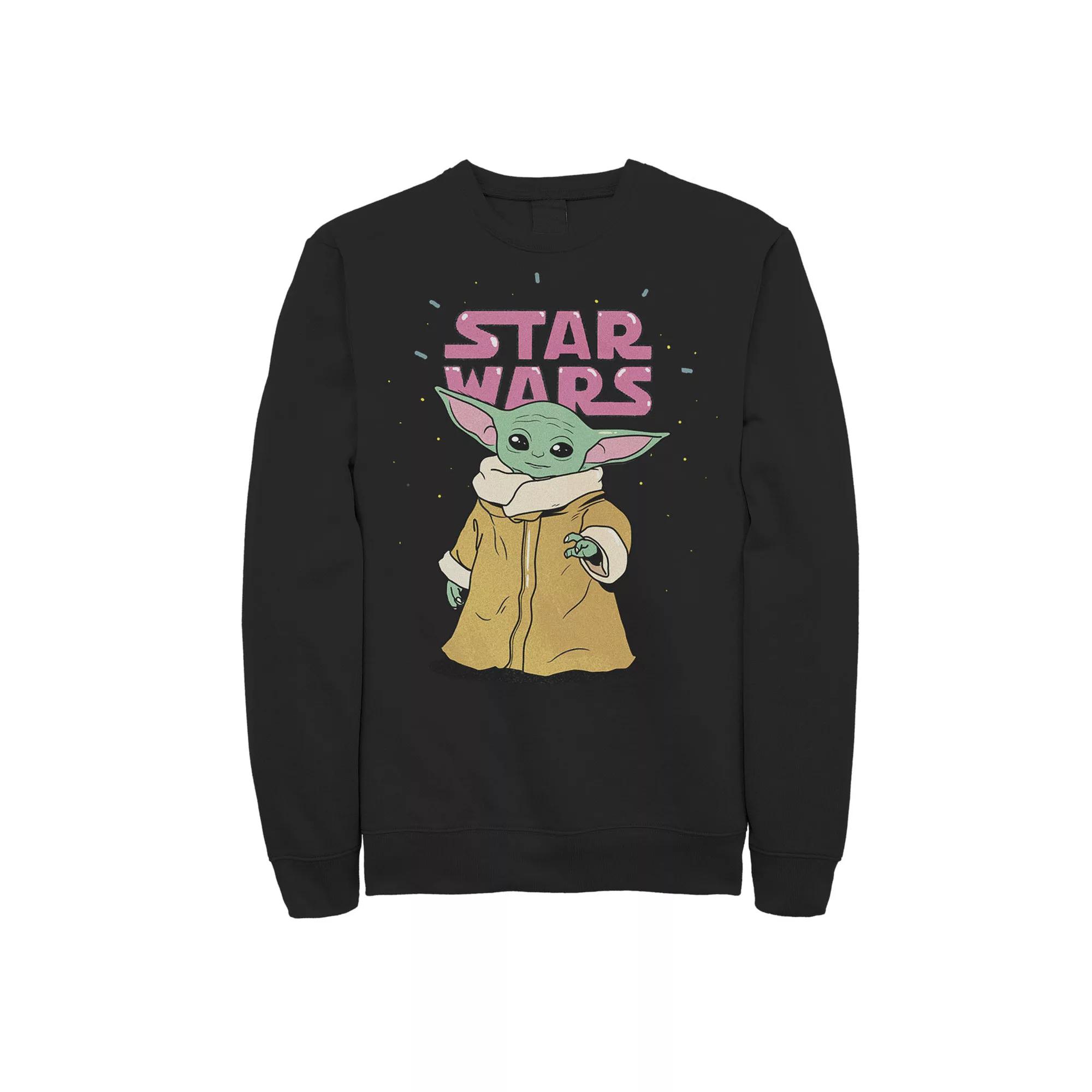 Mens Star Wars The Mandalorian The Child Cute Force Cartoon Logo Sweatshirt Product Image