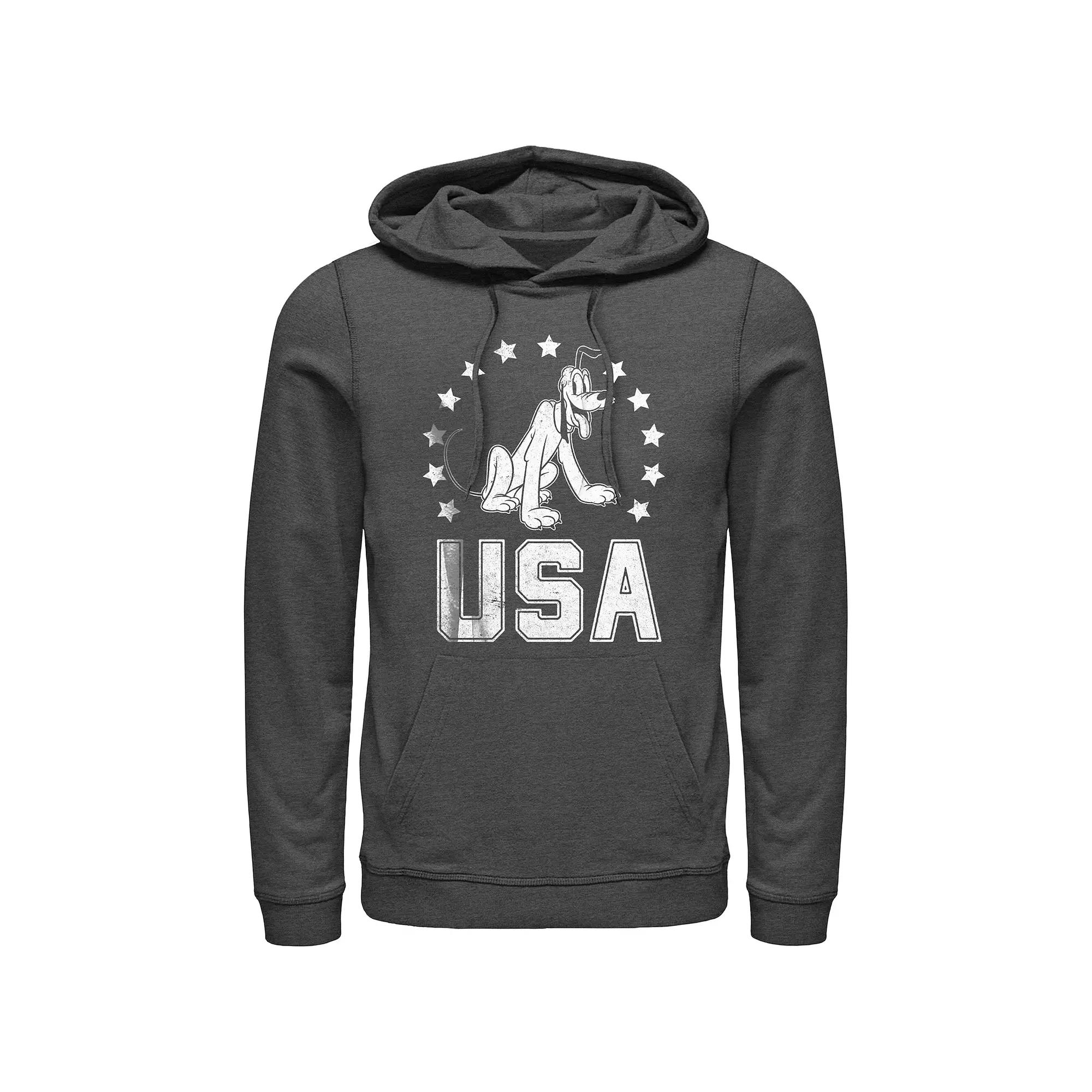Men's Mickey Mouse Pluto USA Graphic Hoodie,  Product Image