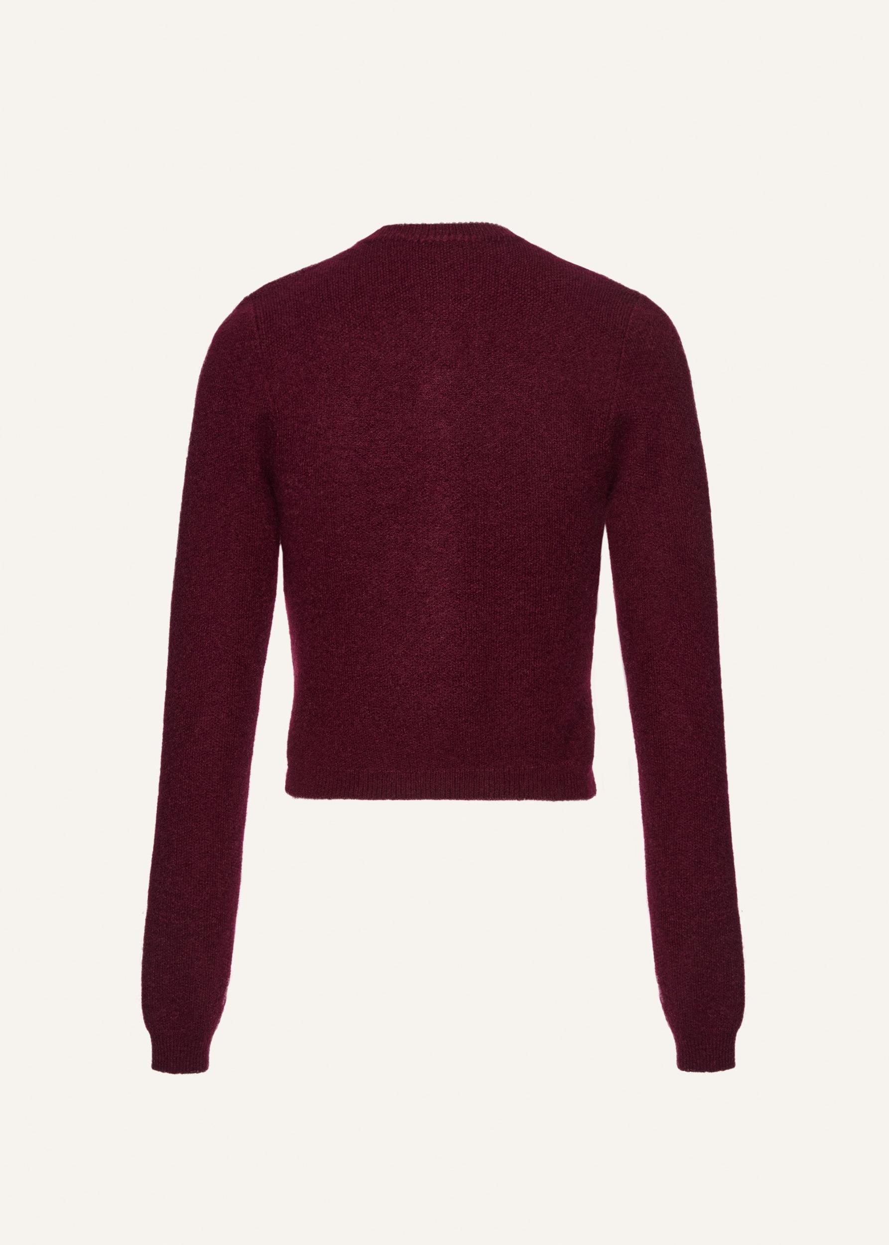 Classic mohair cardigan in burgundy Product Image