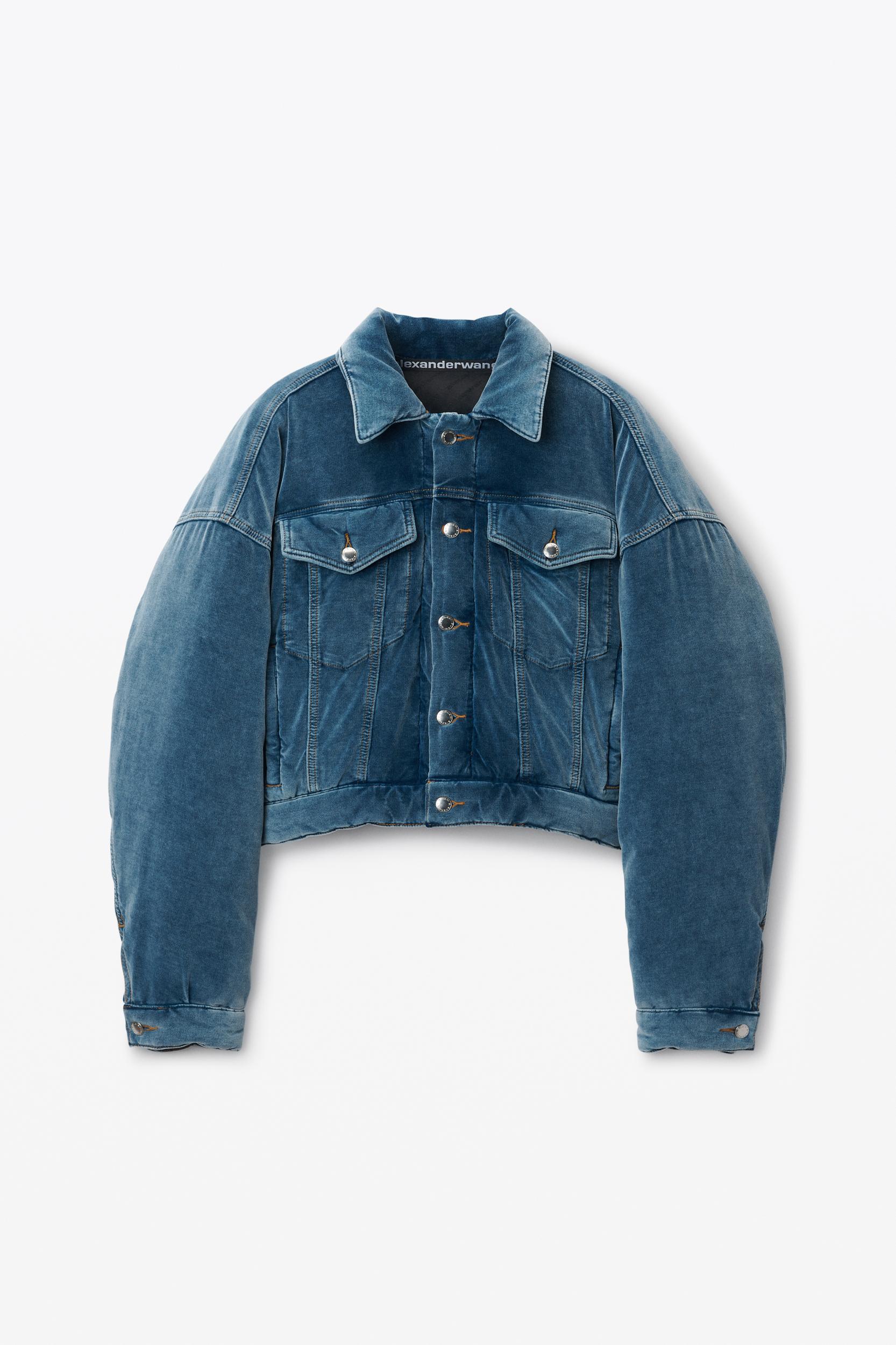 Down Trucker Jacket In Cotton Velvet Product Image