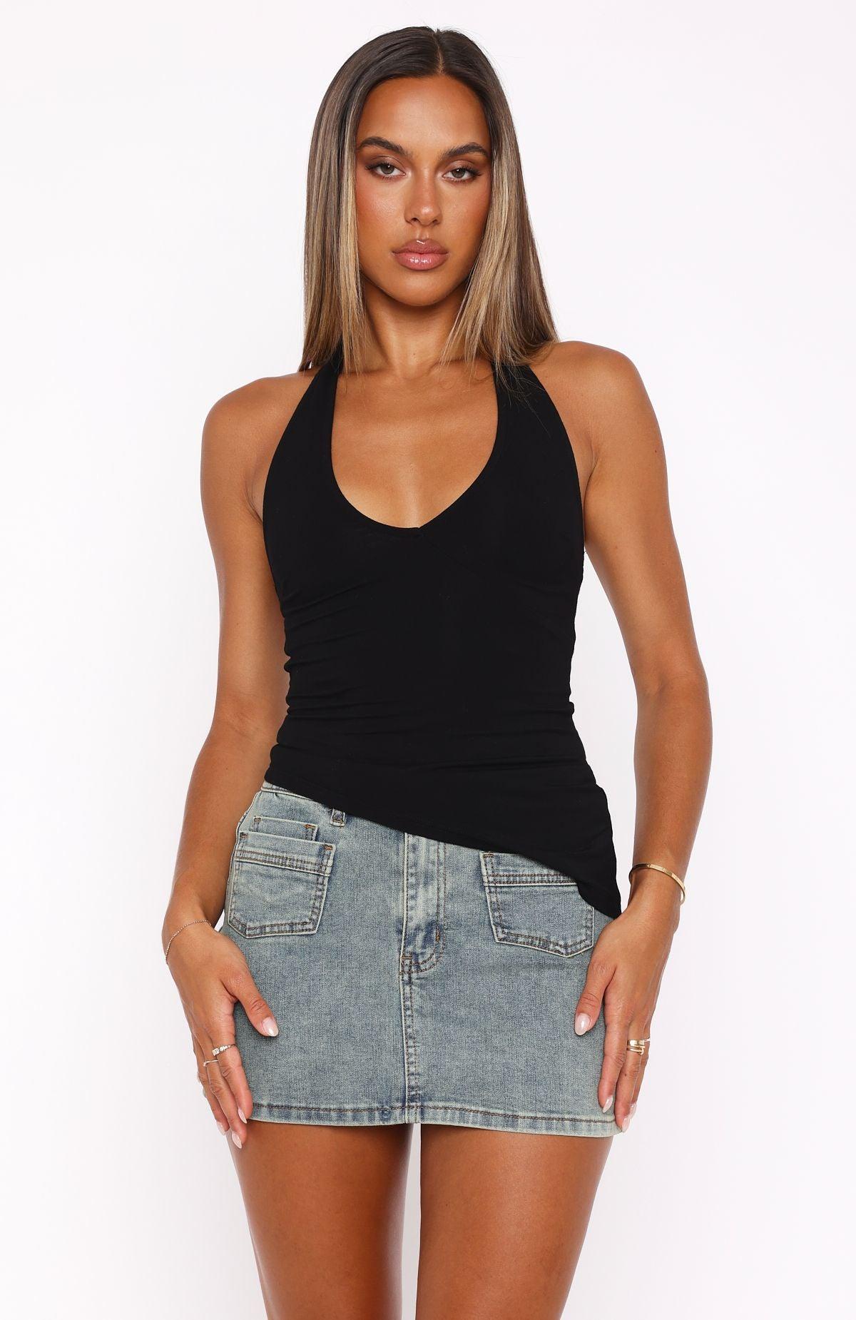 Fight Or Flight Halter Top Black Product Image