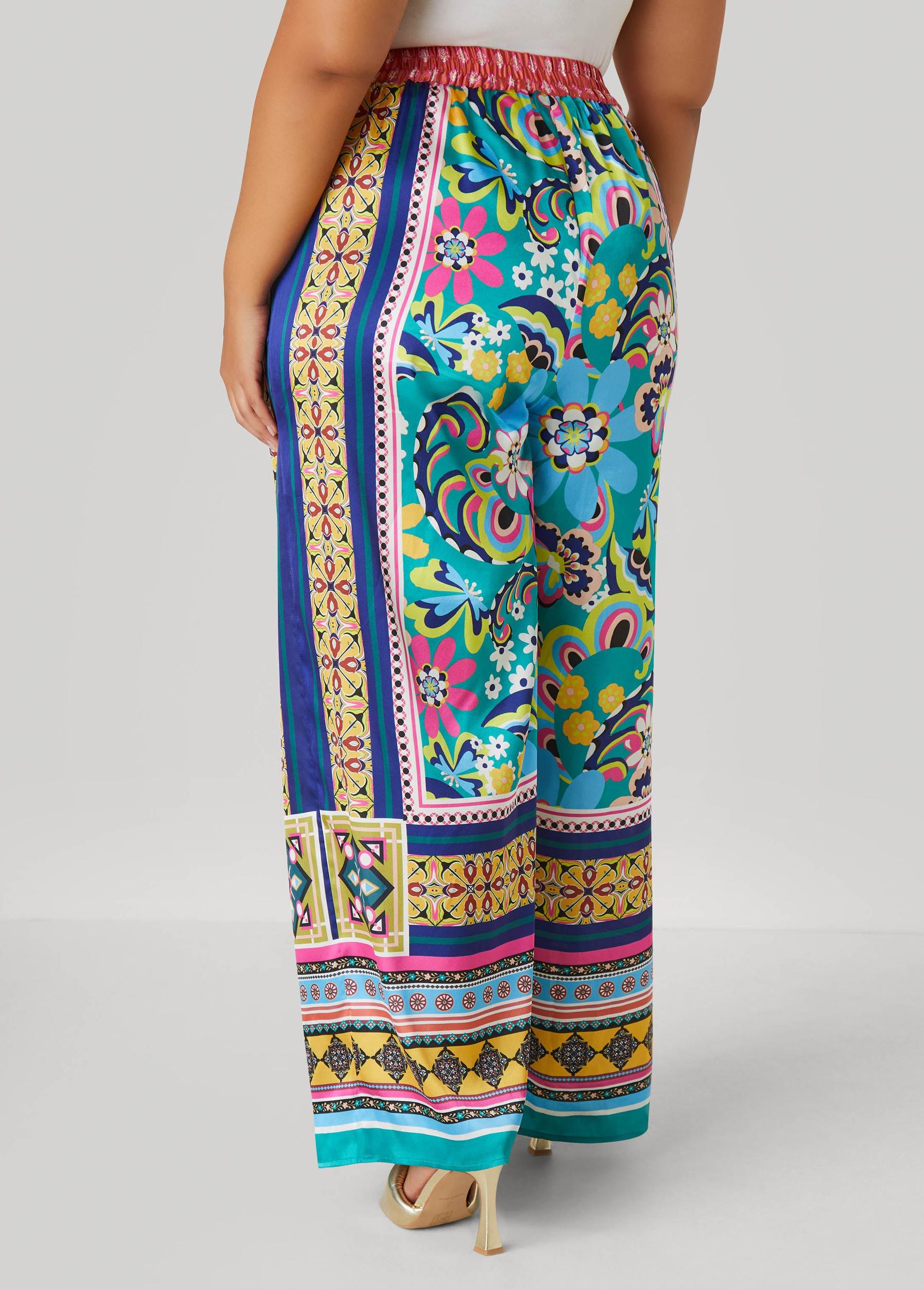 Scarf Satin Wide Leg Pants Product Image