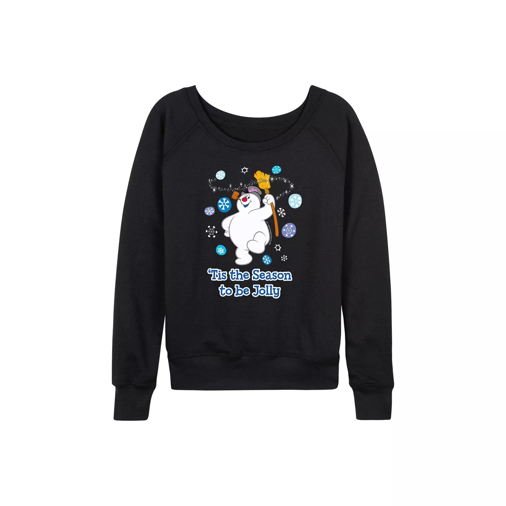 Women's Frosty The Snowman Be Jolly French Terry Long Sleeve Tee,  Product Image