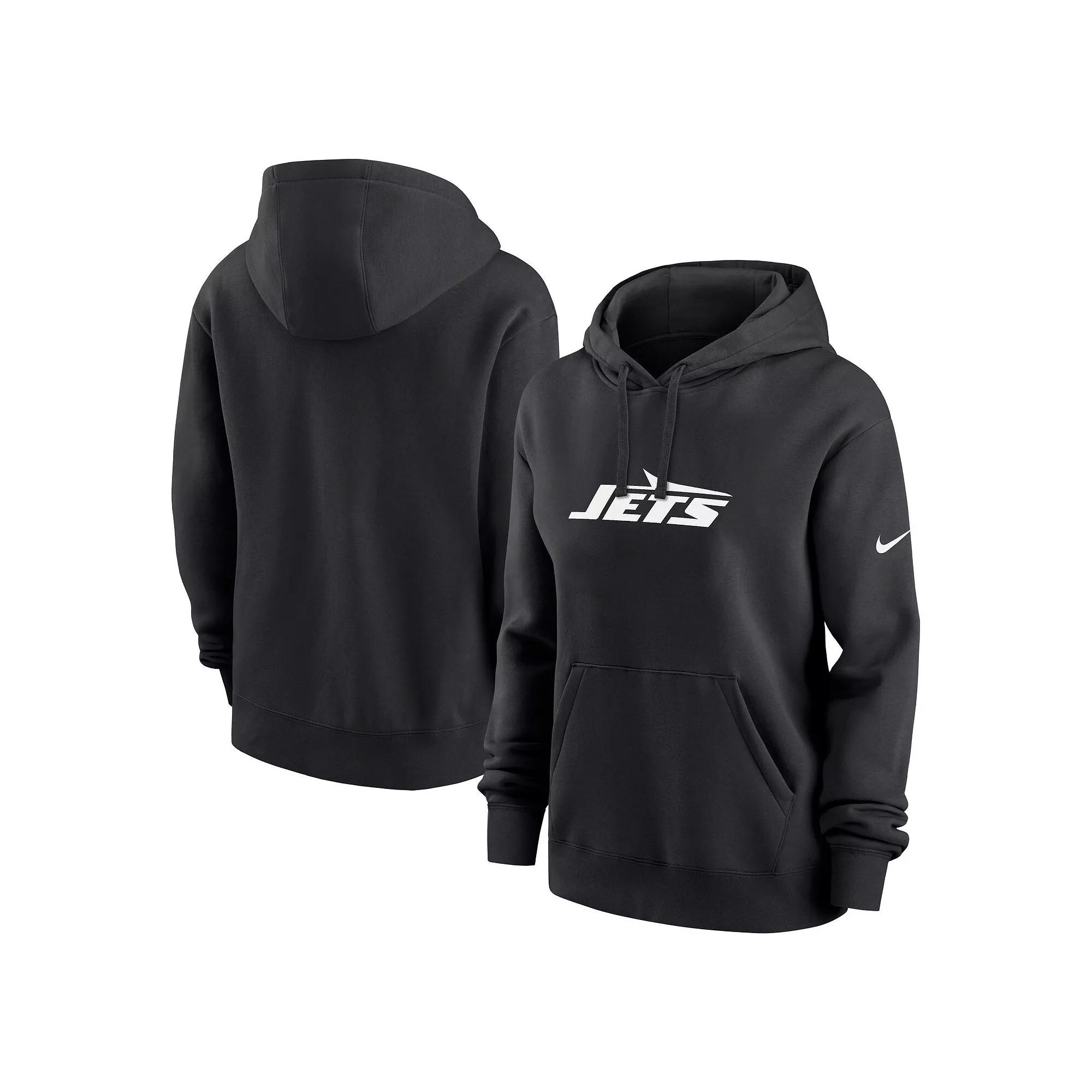 Women's Nike Black New York Jets Club Fleece Pullover Hoodie, Size: Large Product Image