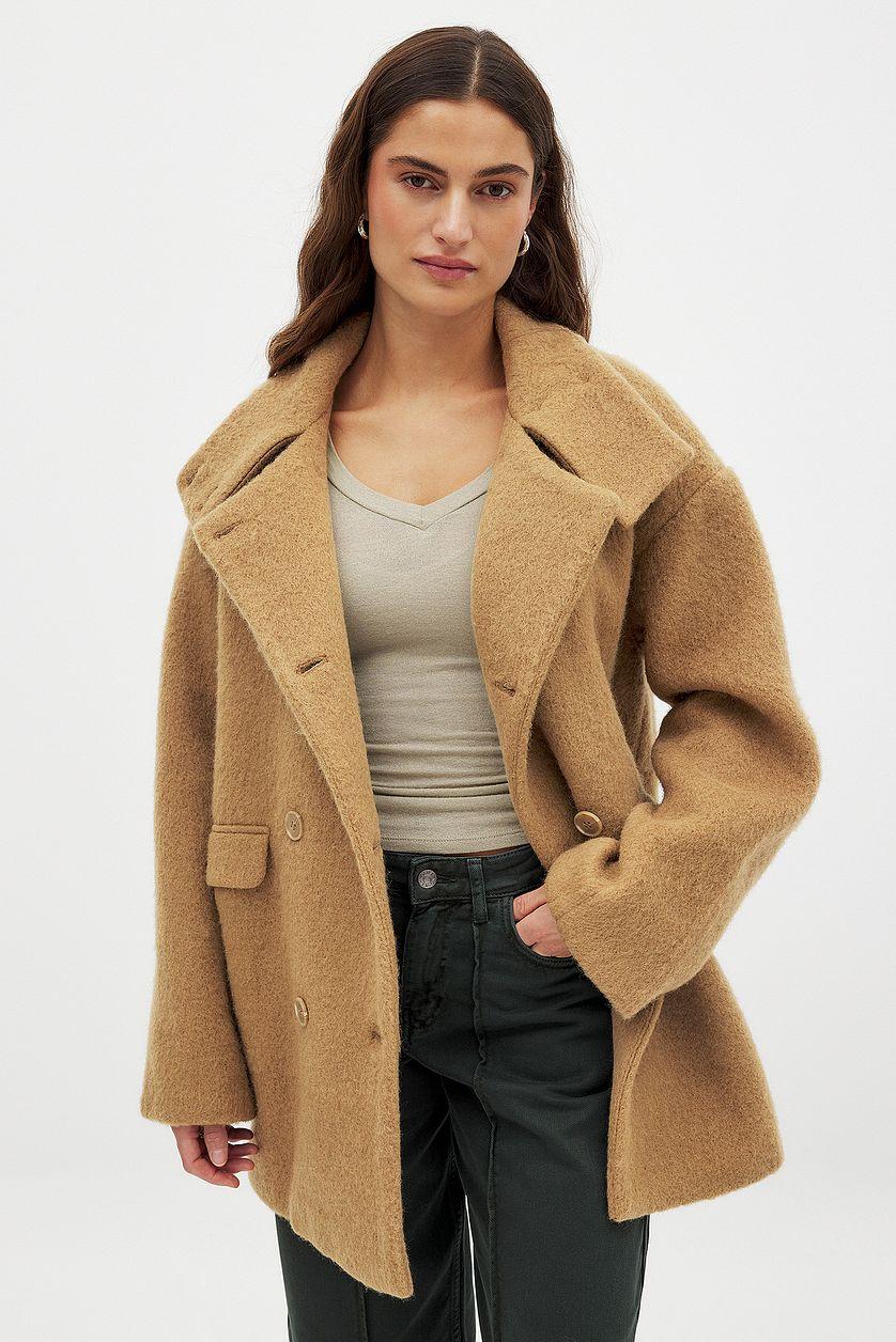 Fuzzy Wool Blend Coat Product Image