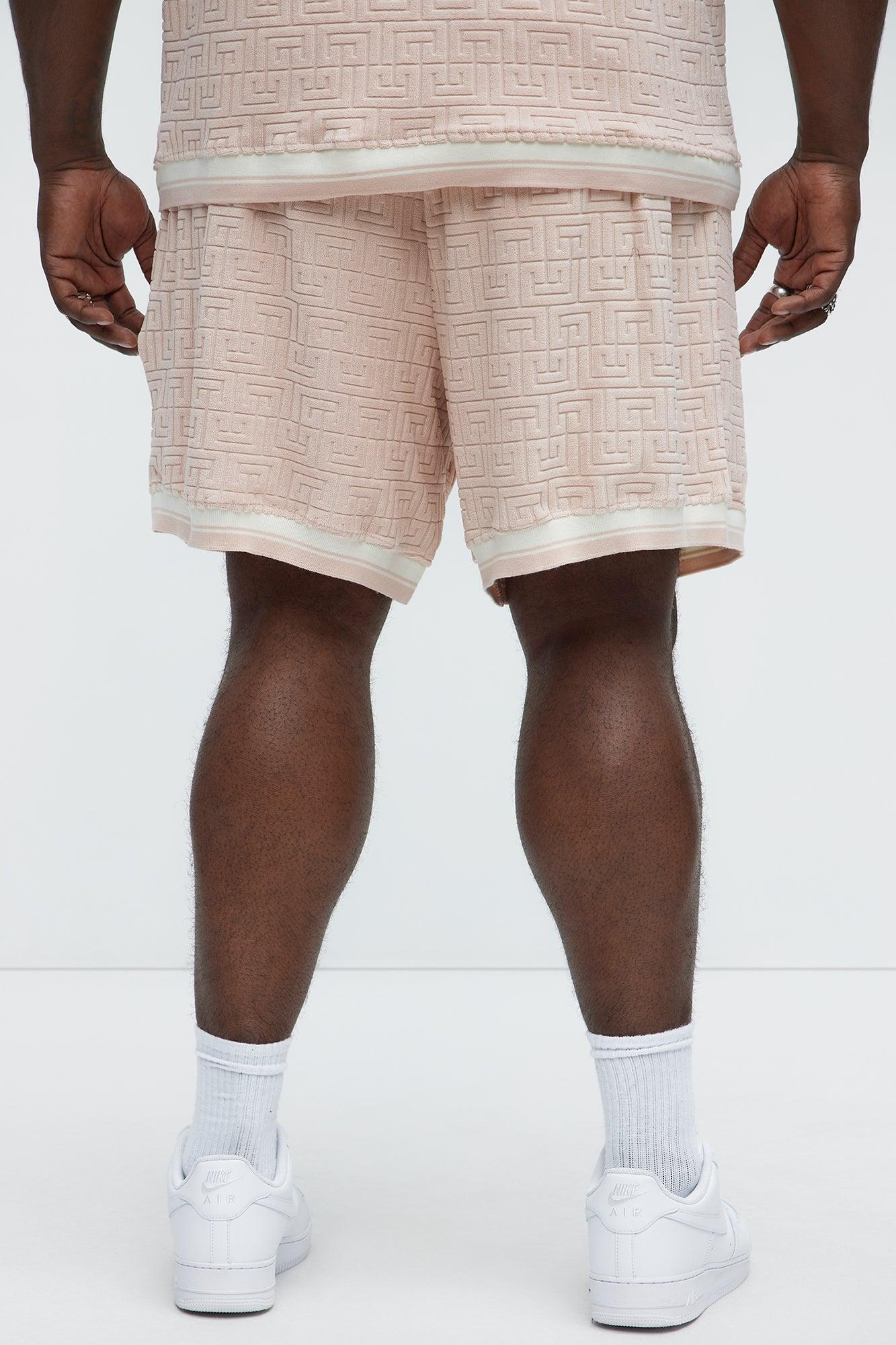 Grecian Textured Shorts - Pink Product Image