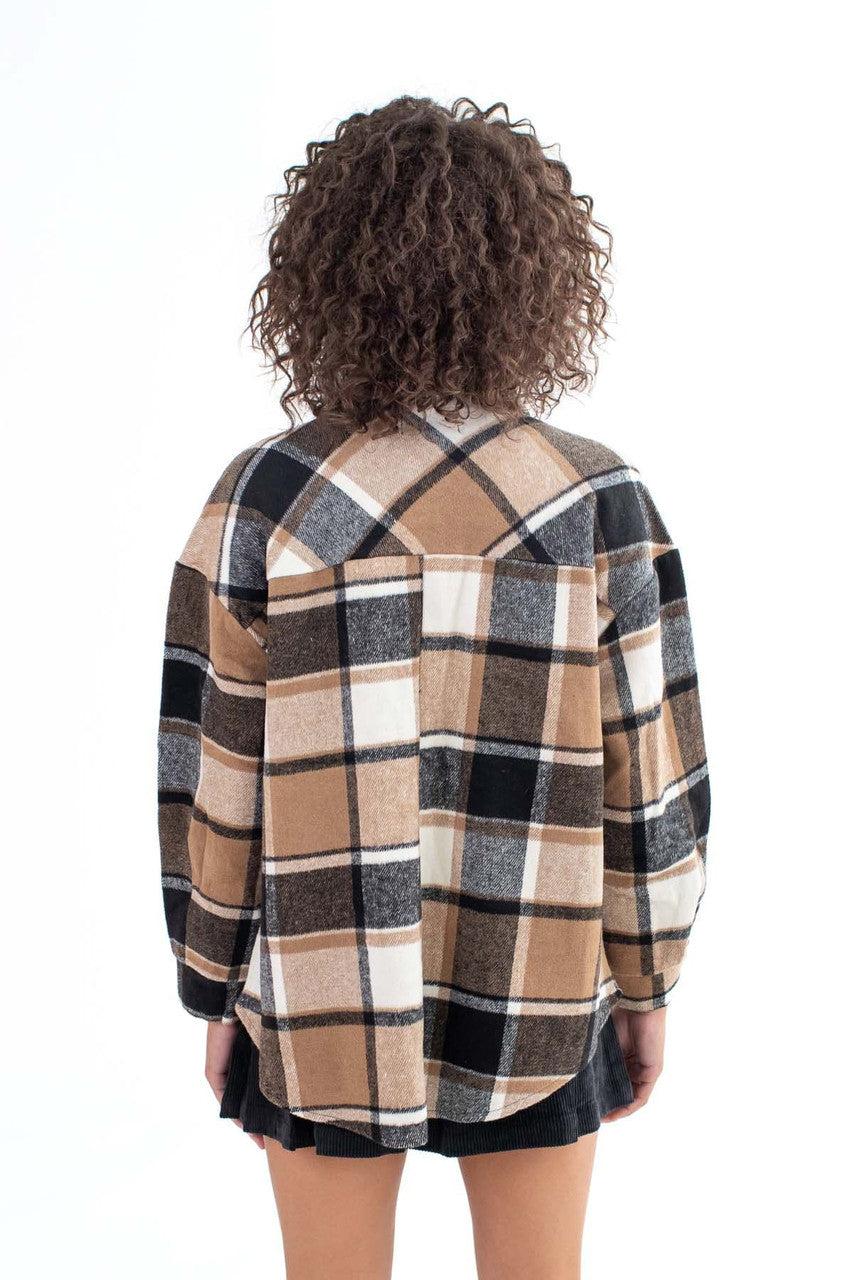 Plaid Brown & Black Shacket Product Image