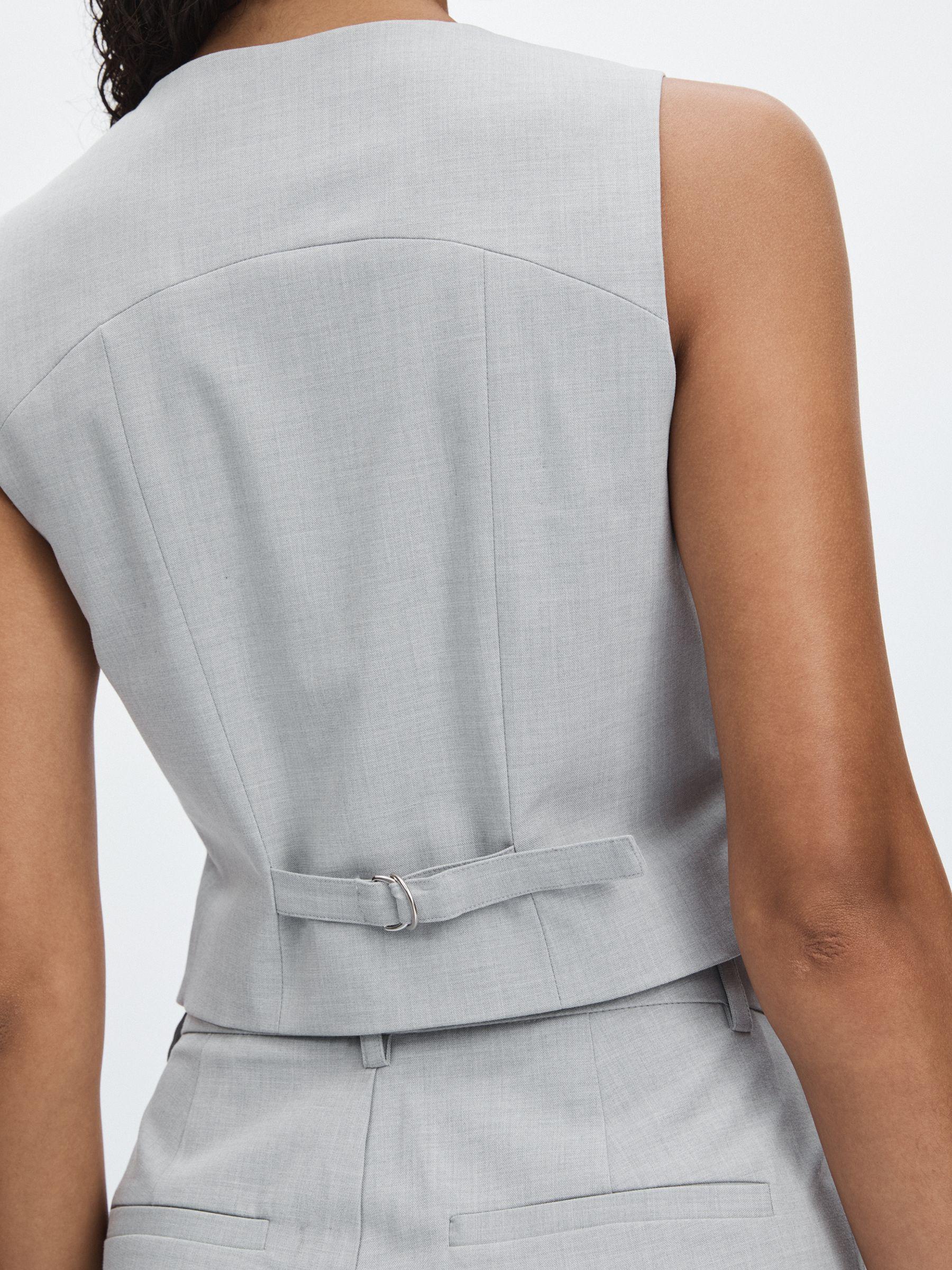 Good American Pleated Sharkskin Suit Trousers in Grey Product Image