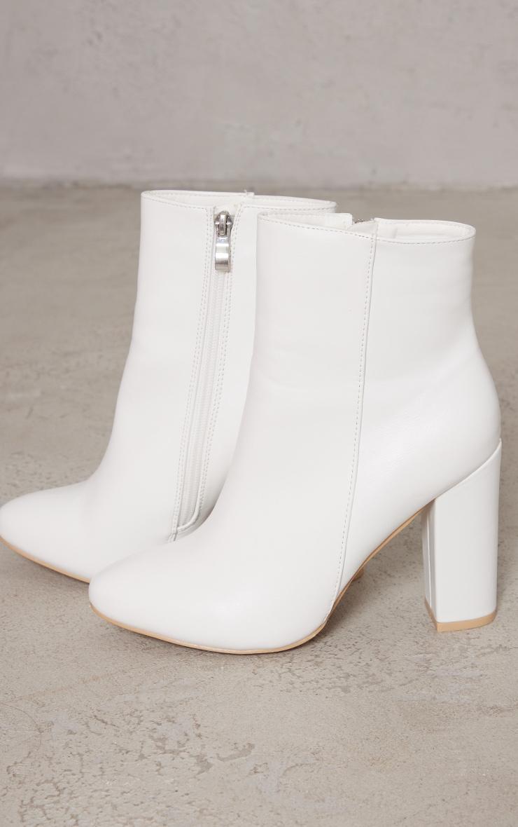 Behati White Faux Leather Ankle Boot Product Image