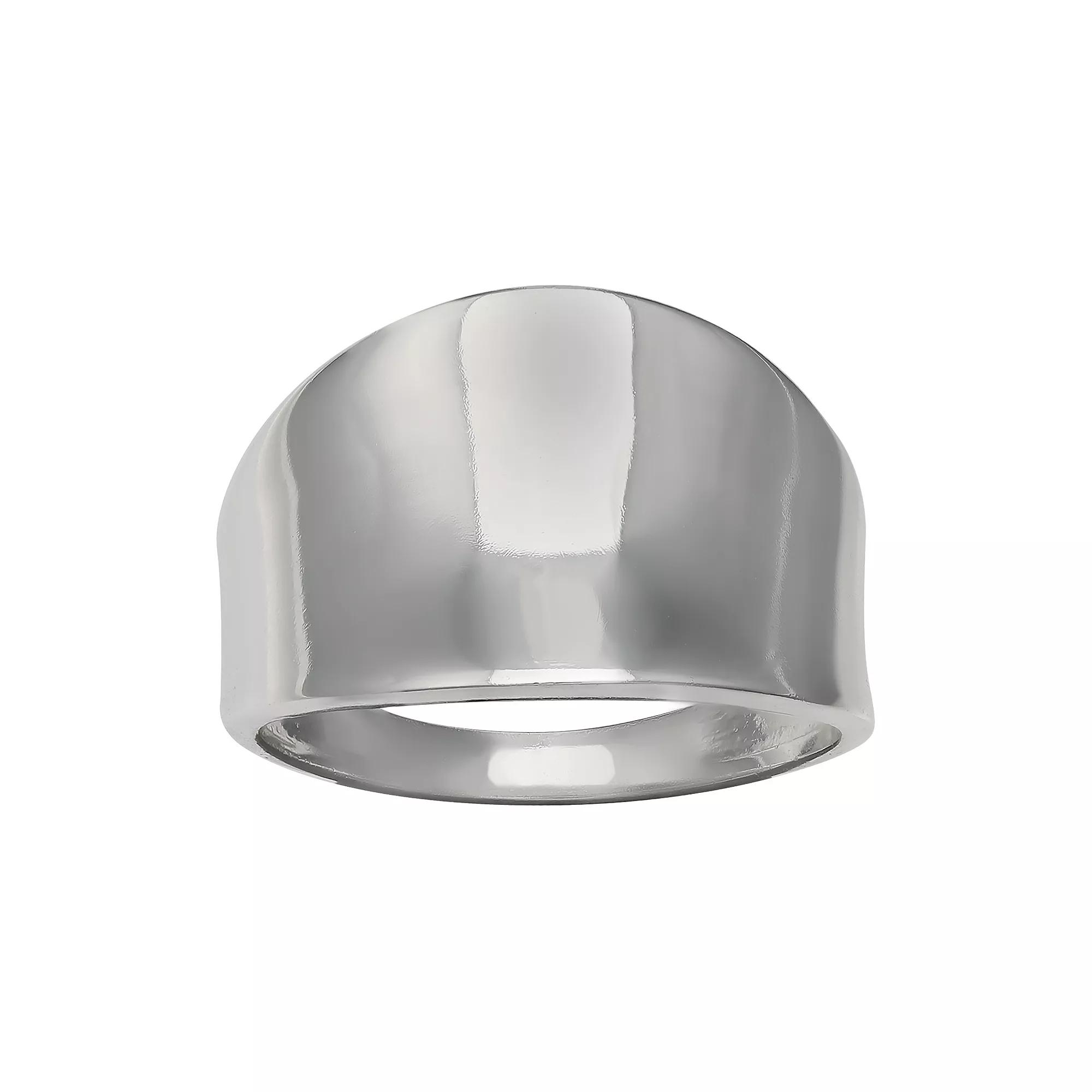 PRIMROSE Sterling Silver Polished Concave Ring, Women's, Size: 9 Product Image