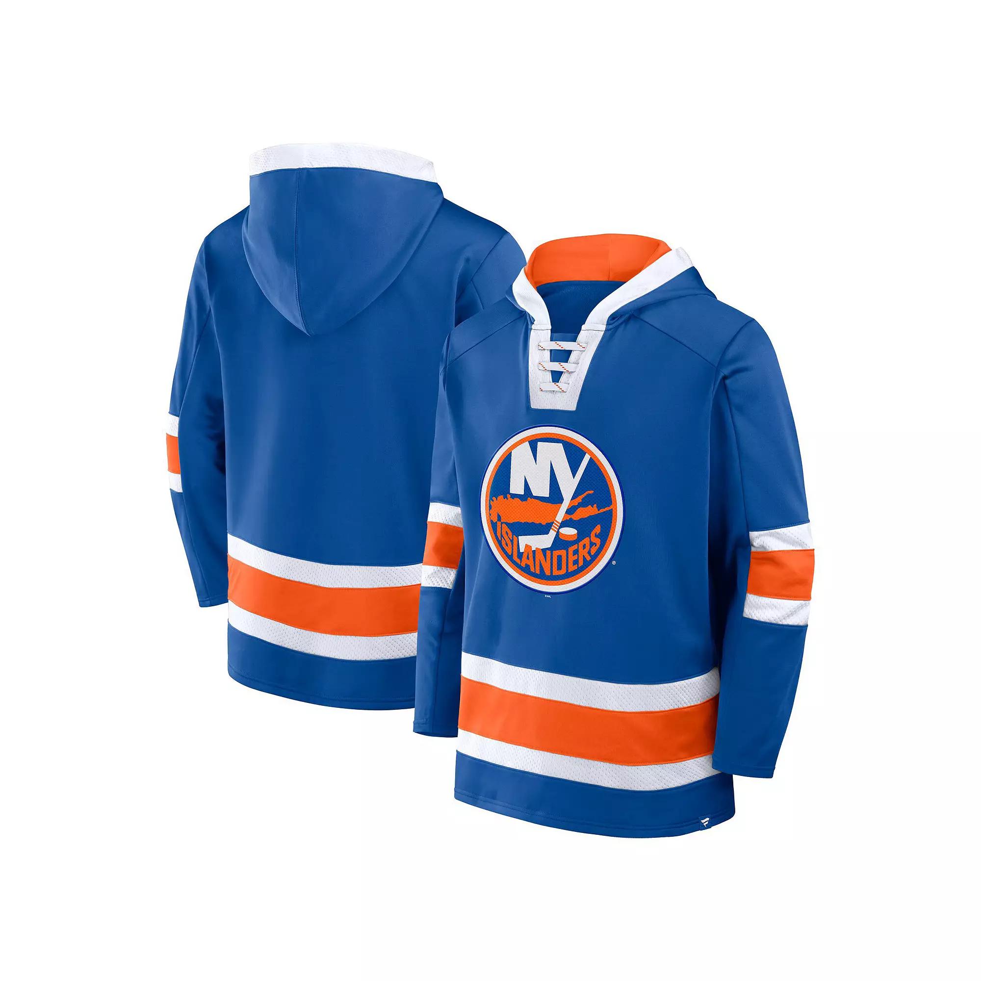 Men's Fanatics  Royal New York Islanders Inside Line Fleece Pullover Hoodie, Size: 2XL, Isl Blue Product Image