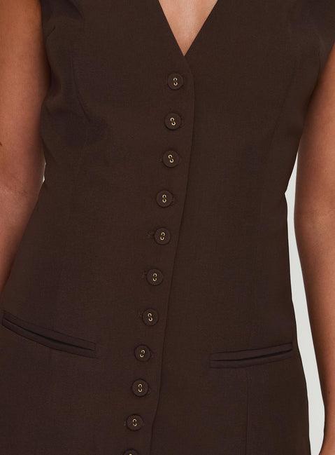 Laire Mini Dress Chocolate Product Image