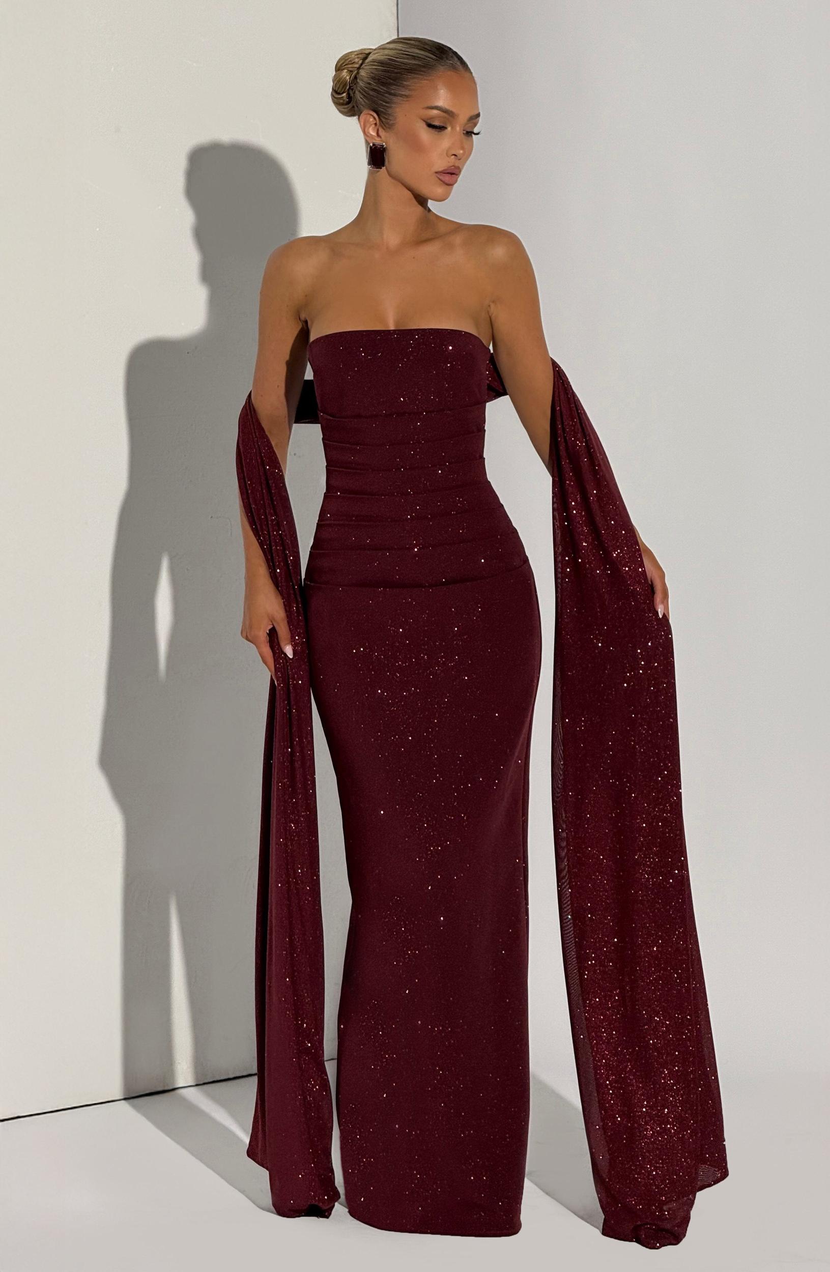 Pandra Maxi Dress - Wine Sparkle Product Image