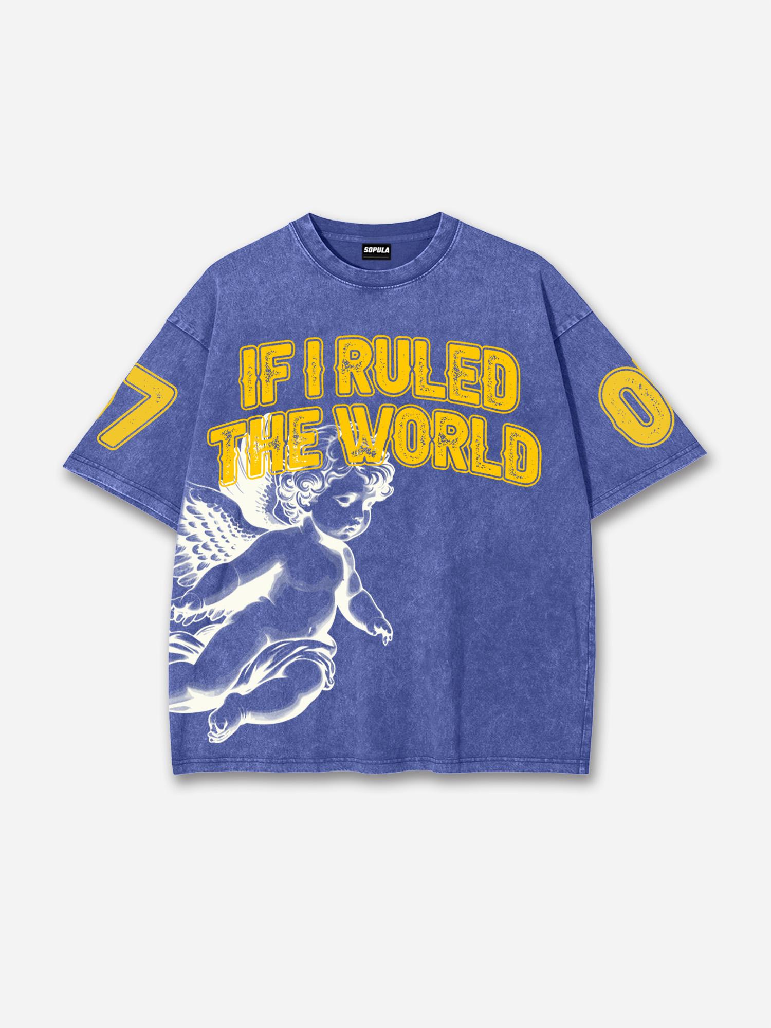 Mindstar-burning Thinking-retro Pattern Acid Wash T-shirt Product Image