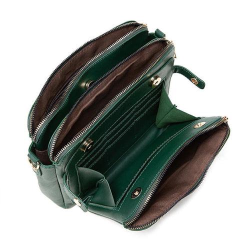 Crossbody Leather Shoulder Bag and Clutch with Stainless Steel Card Wallet Product Image