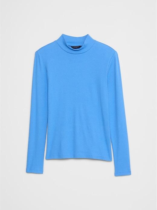 Ribbed Mock-Neck T-Shirt Product Image