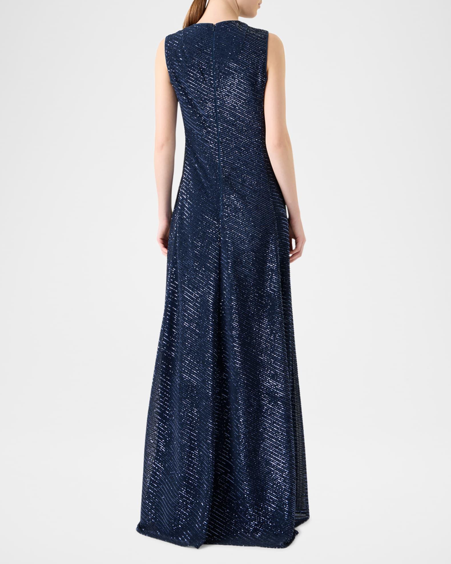 Diagonal Sequined Georgette Gown Product Image