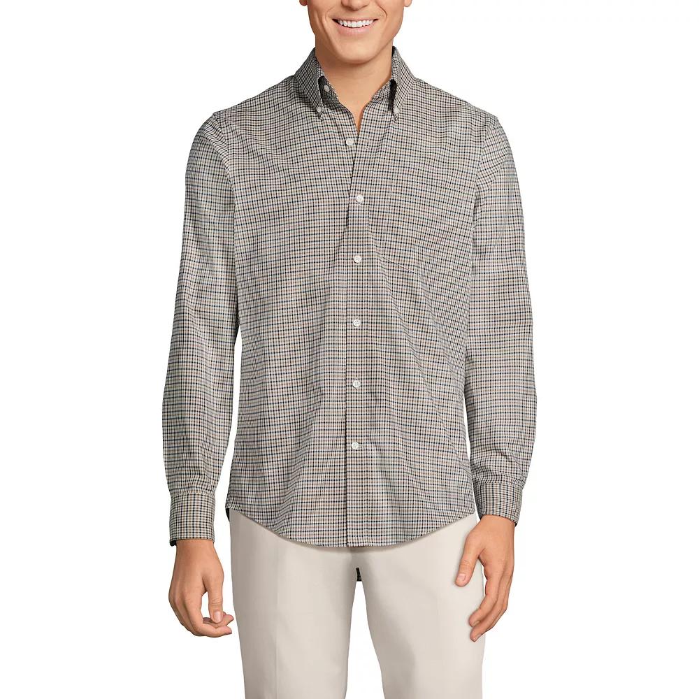 Men's Lands' End Tailored Fit No Iron Twill Long Sleeve Shirt,  Product Image
