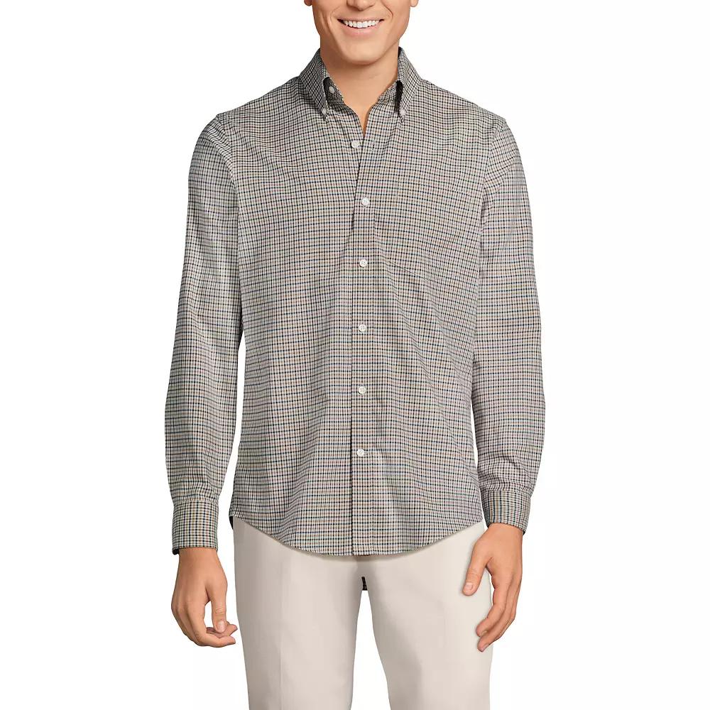 Men's Lands' End Tailored Fit No Iron Twill Long Sleeve Shirt,  Product Image