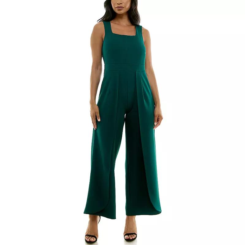 Women's Nina Leonard Squareneck Wide-Leg Jumpsuit,  Product Image