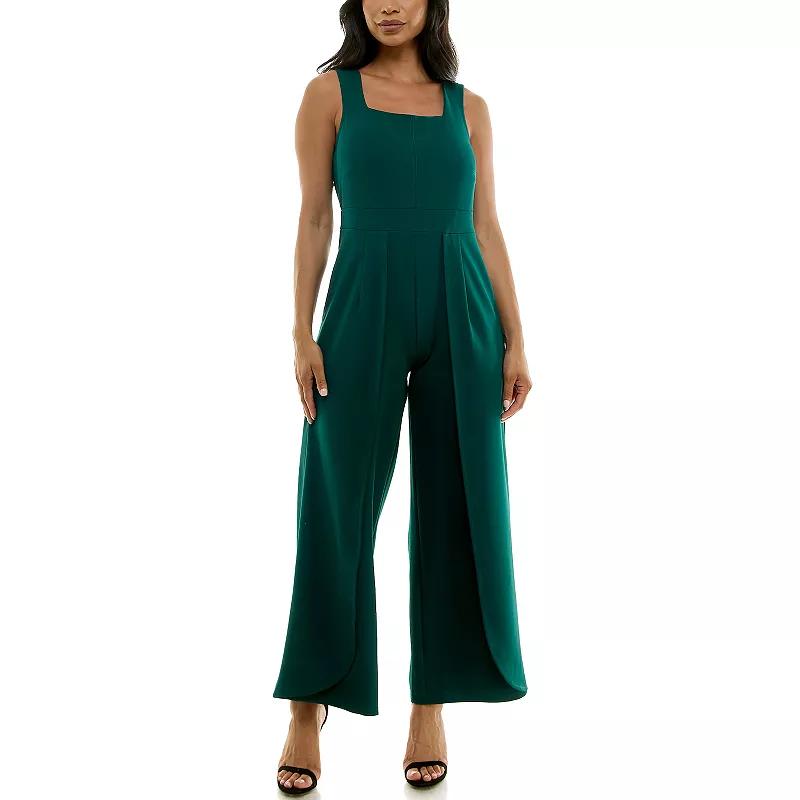 Women's Nina Leonard Squareneck Wide-Leg Jumpsuit,  Product Image