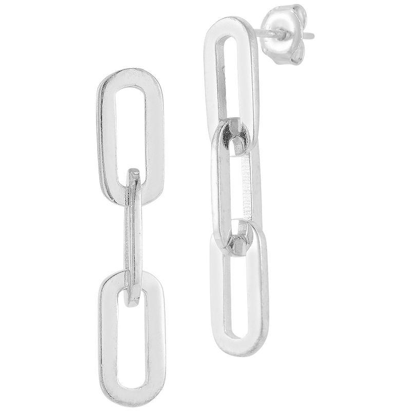 Sunkissed Sterling Sterling Silver Small Link Chain Drop Earrings, Womens, Gold Tone Product Image