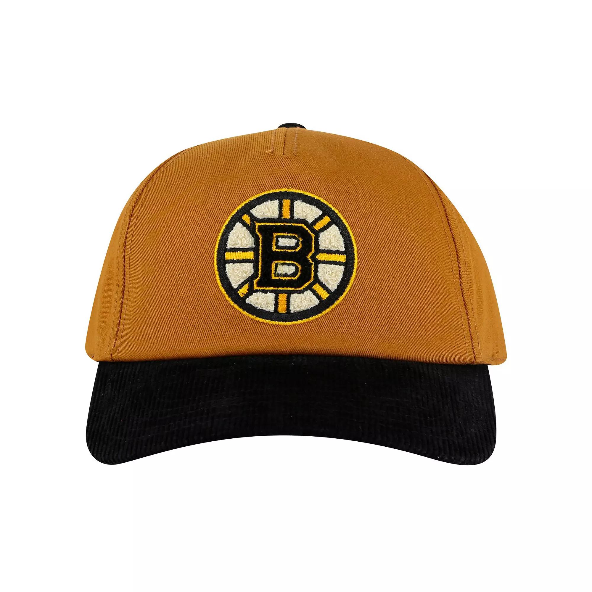 Men's American Needle  Tan/Black Boston Bruins Burnett Adjustable Hat, Team Product Image