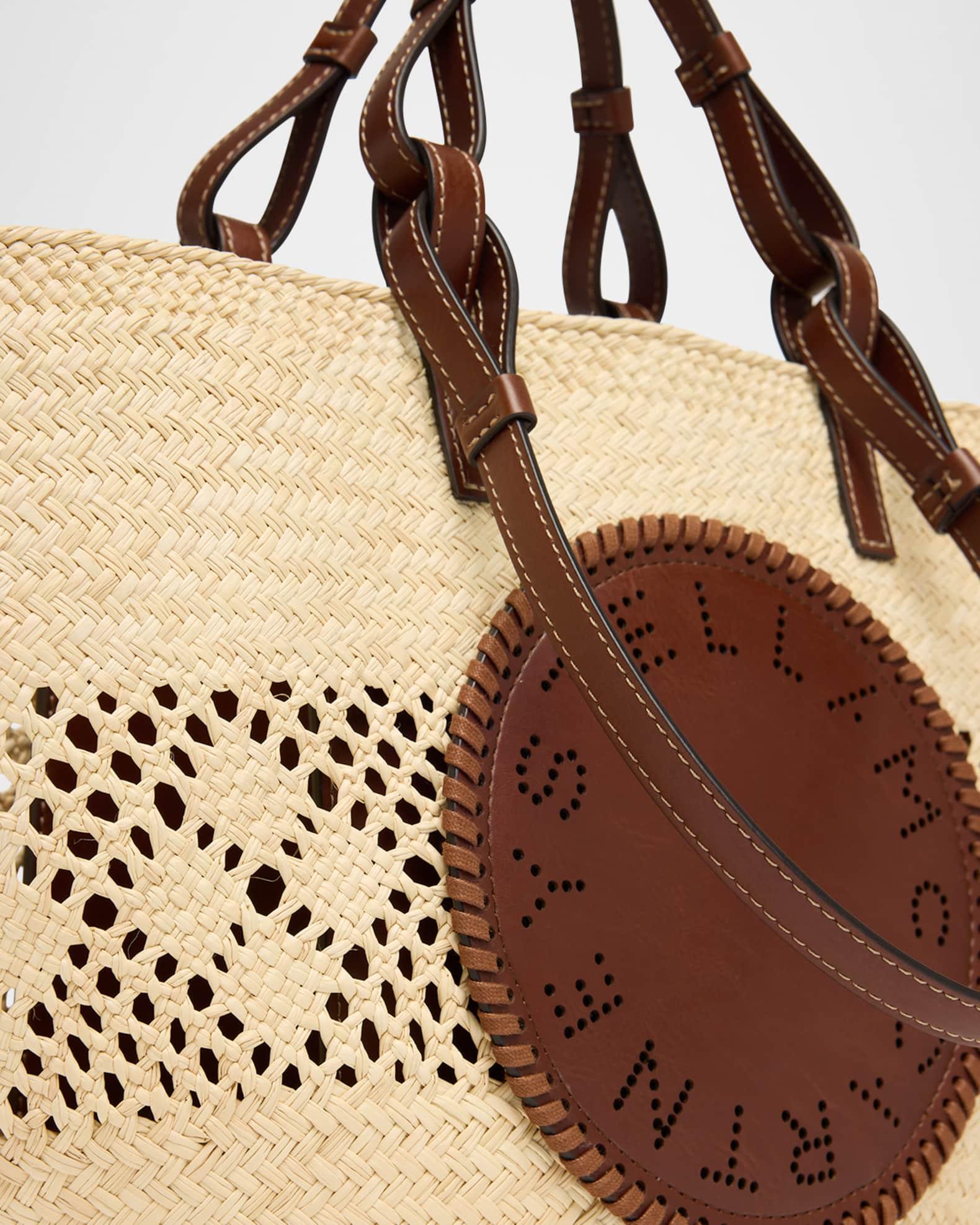 Small Logo Raffia Basket Tote Bag Product Image