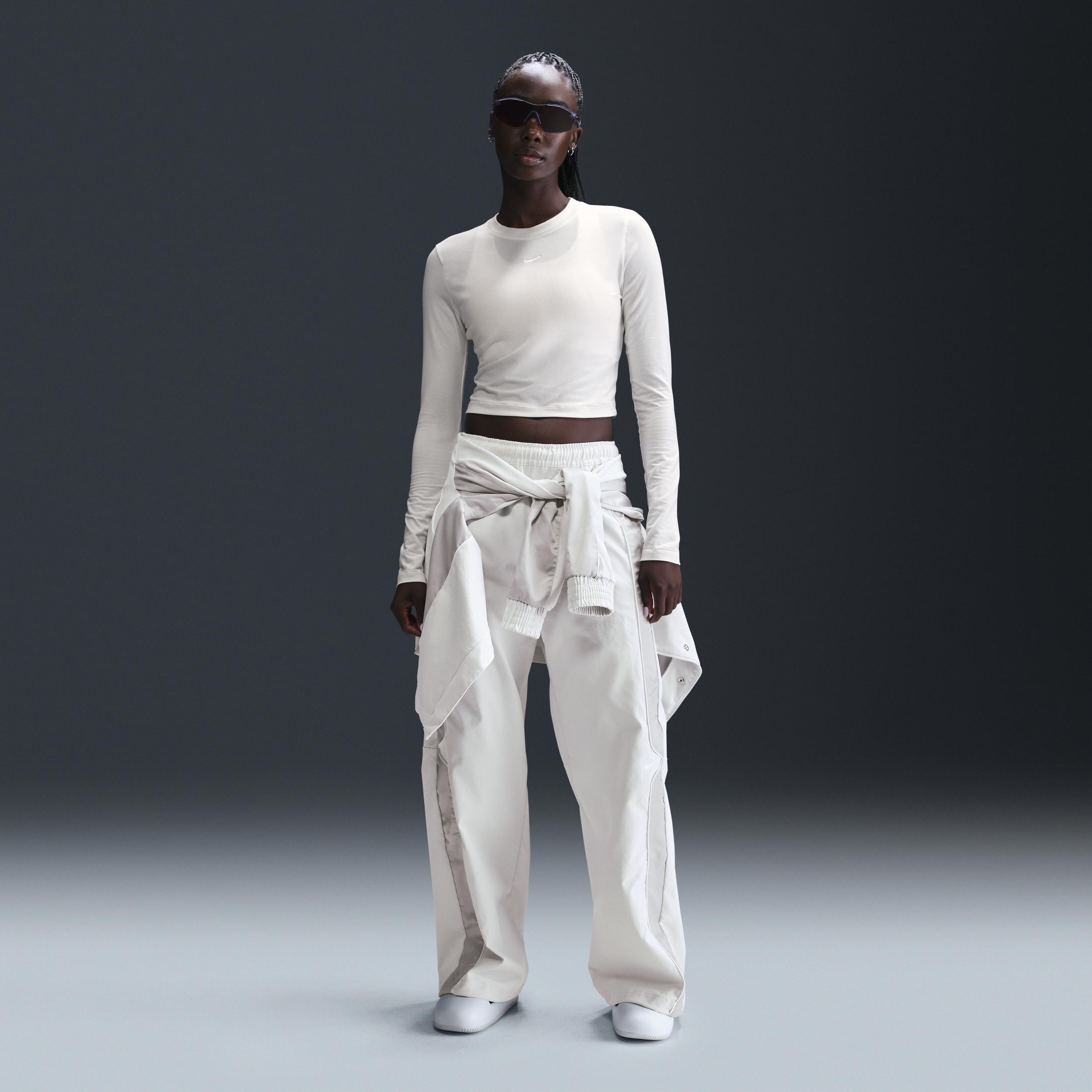 Womens Nike Sportswear Chill Knit Long-Sleeve Slim Crop Top Product Image