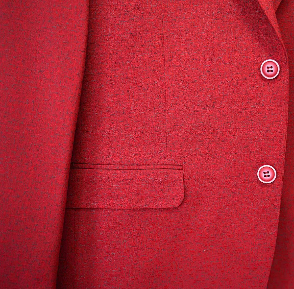 Red Hybrid Fit Single Breasted Notch Lapel Jacket Product Image
