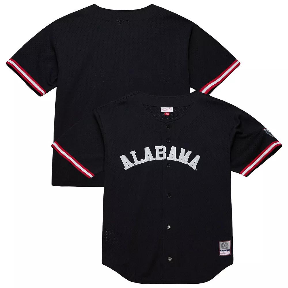 Men's Mitchell & Ness Black Alabama Crimson Tide On The Clock Full-Button Fashion Jersey,  Product Image