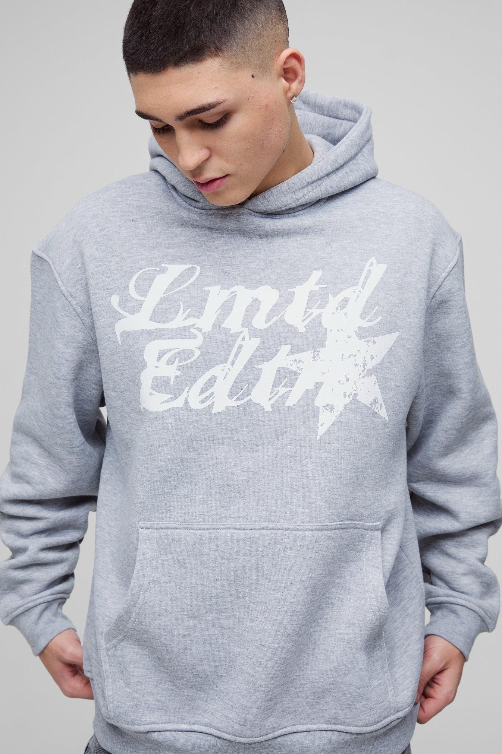 Oversized Contrast Stitch Limited Edition Printed Hoodie | boohooMAN USA Product Image