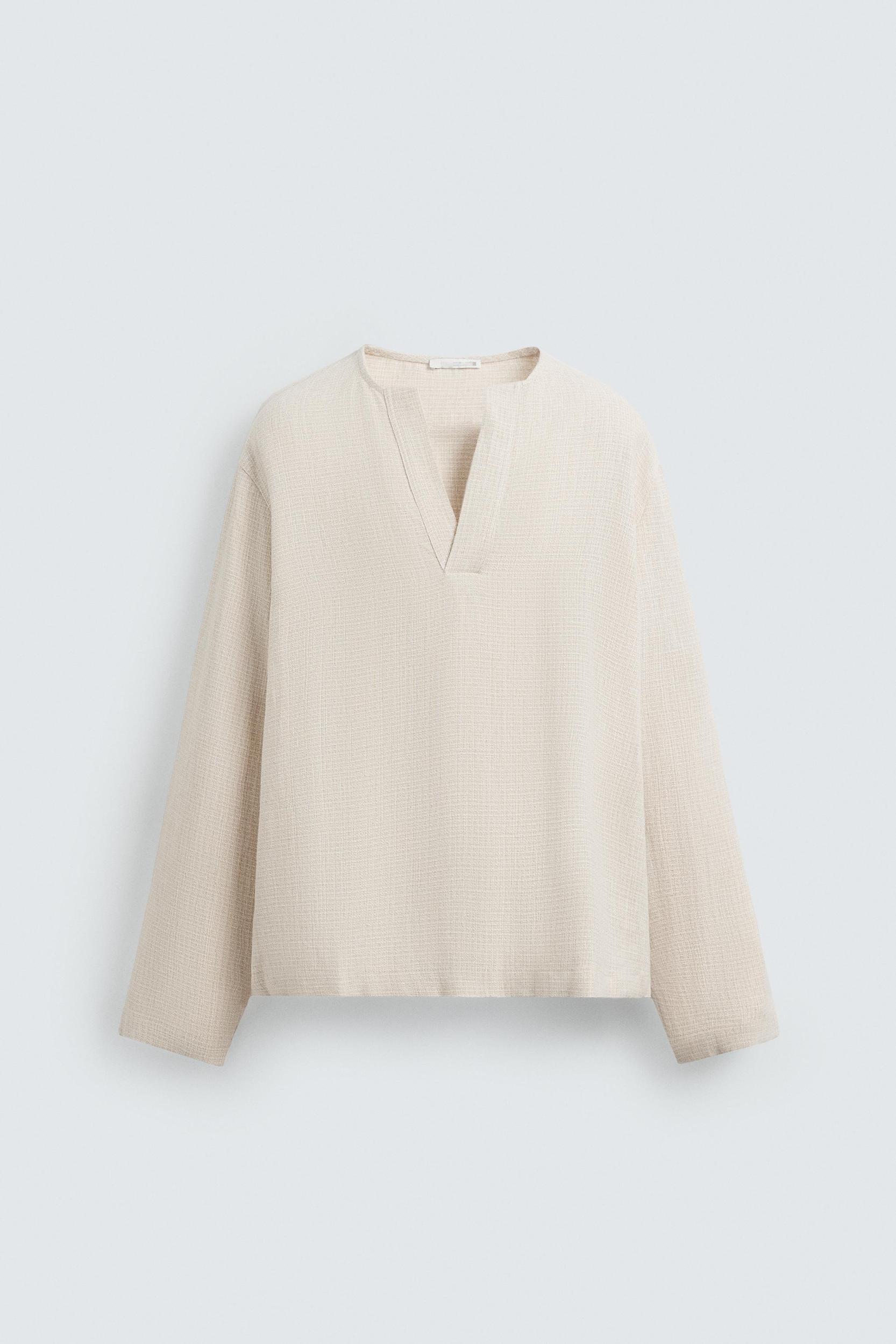 TEXTURED LINEN BLEND POLO SHIRT Product Image