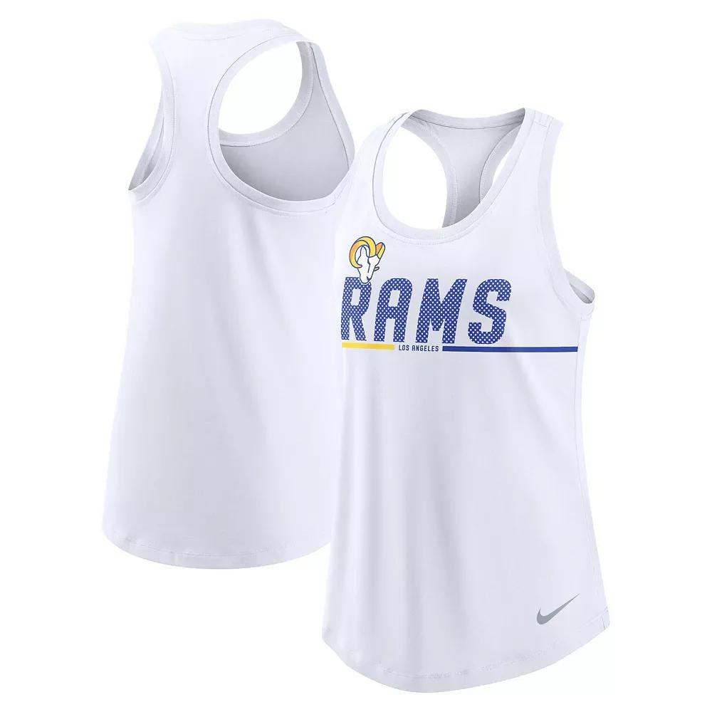 Women's Nike White Los Angeles Rams Team Name City Tri-Blend Racerback Tank Top, Size: 2XL Product Image