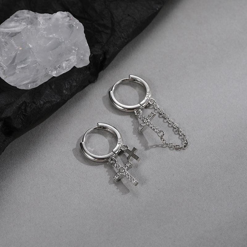 DANGLE CROSS EARRINGS (PAIR) Product Image